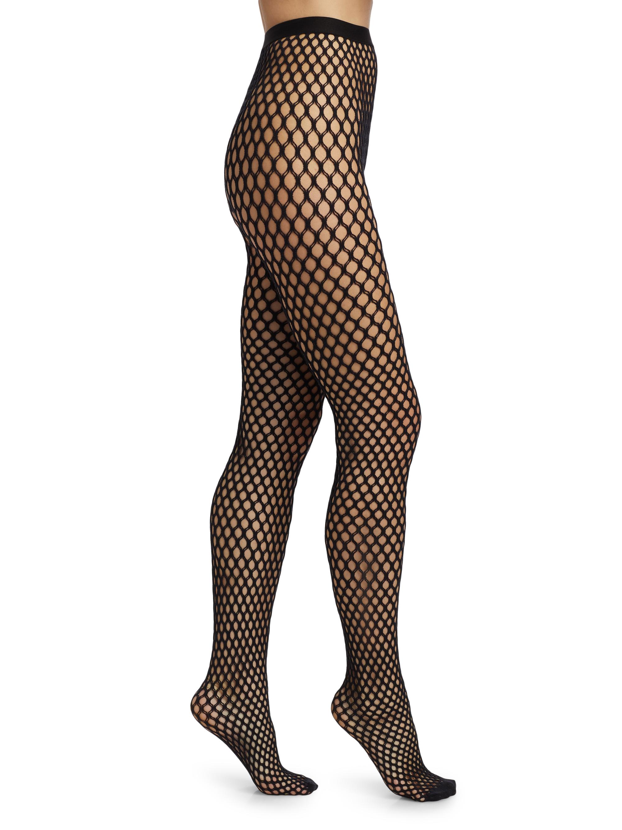WARDROBE.NYC Women's Web Fishnet Tights - Black