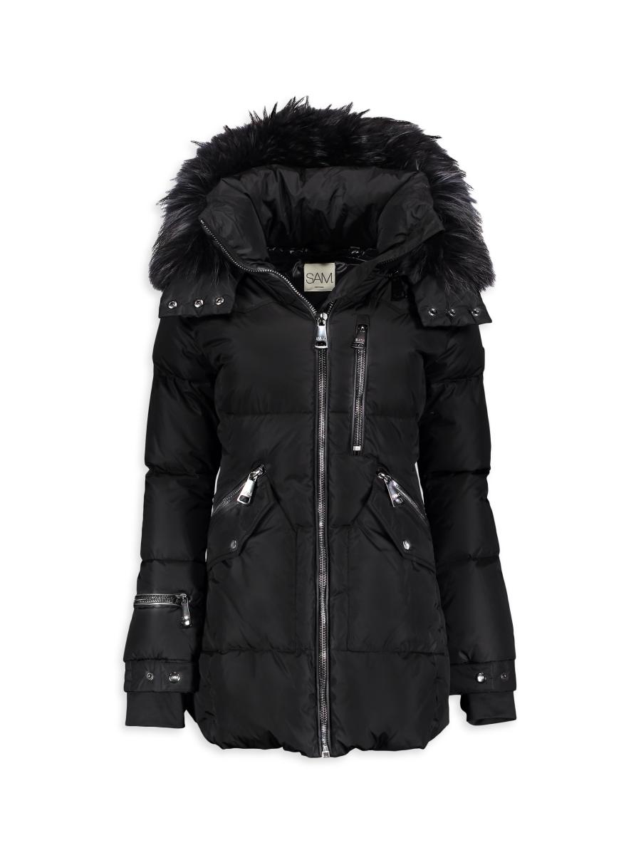Sam Little Girl's & Girl's Faux Fur Cruiser Jacket In Black