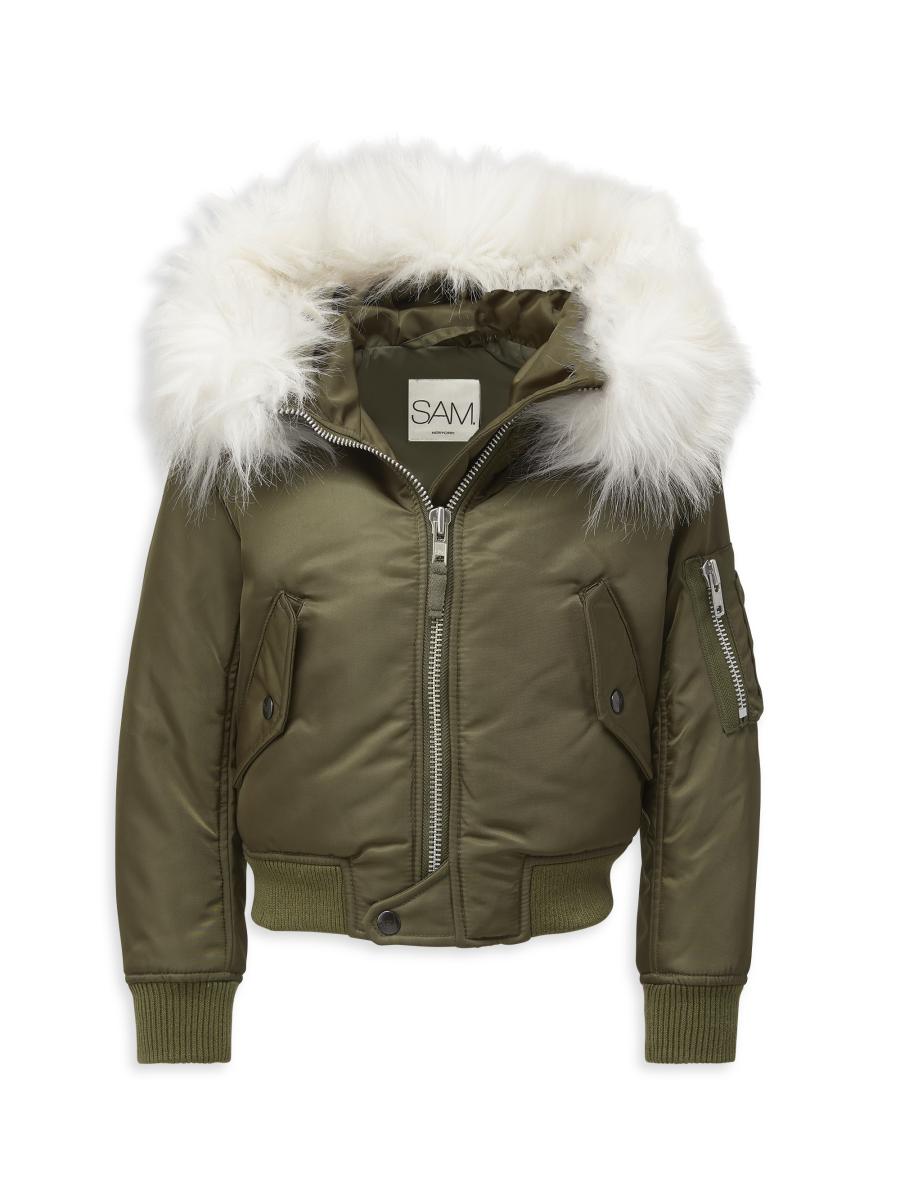 SAM. Little Girl's & Girl's Jenny Faux Fur-Trimmed Bomber
