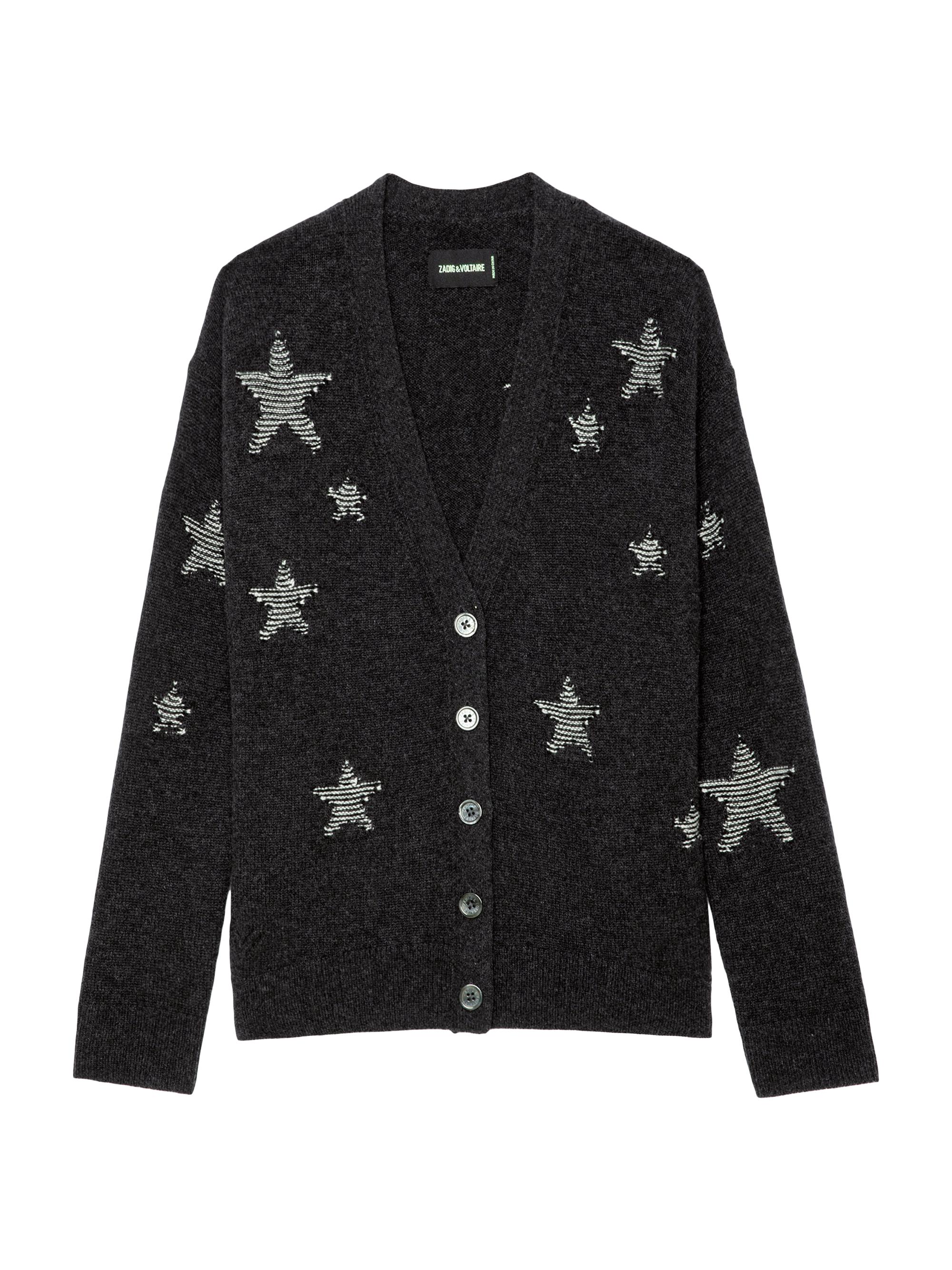 Zadig & Voltaire Women's Mirka Stars Cashmere Knit Cardigan - Anthracite