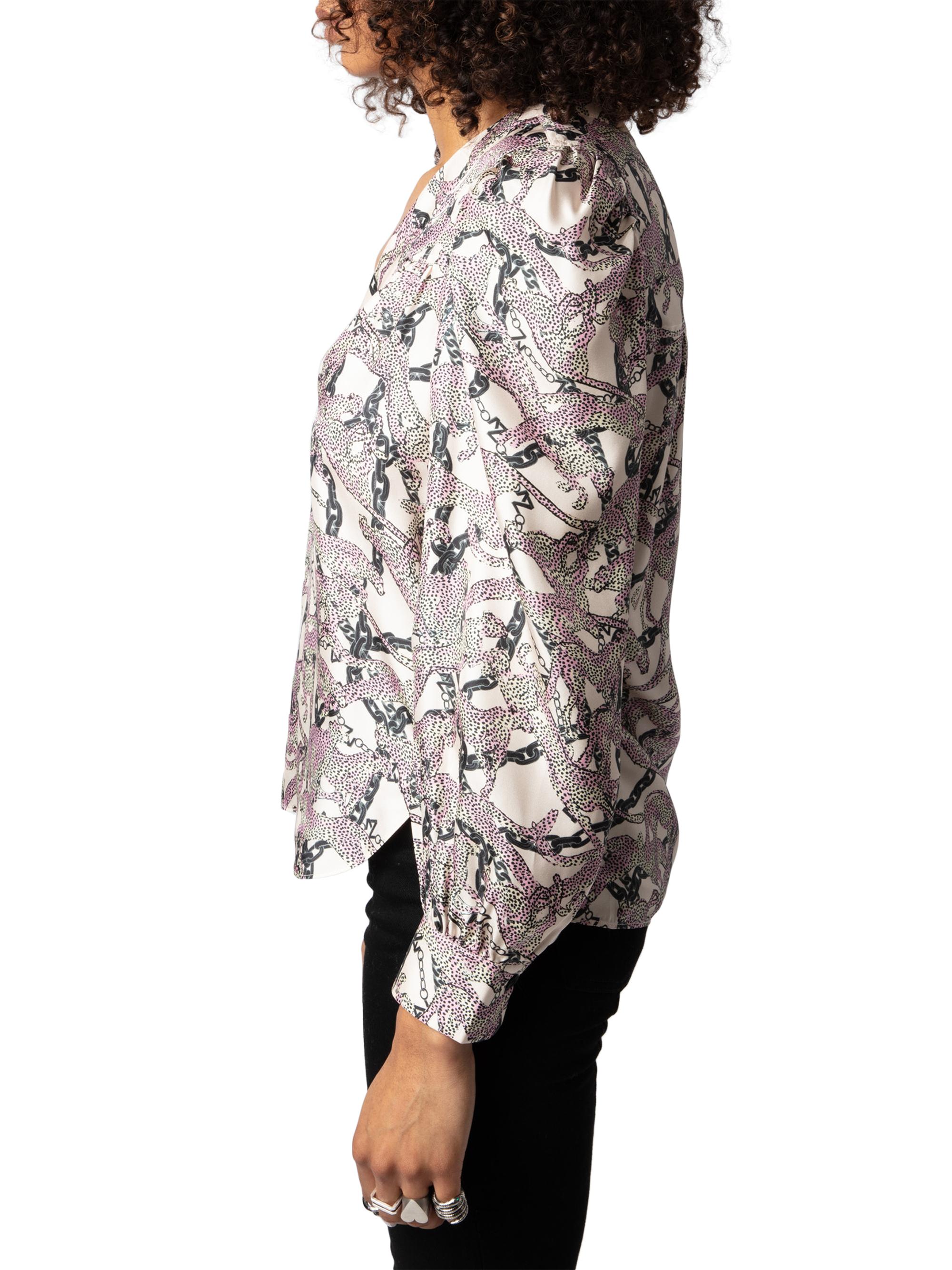 Zadig & Voltaire Telia Leopard Silk Blouse | Saks Fifth Avenue