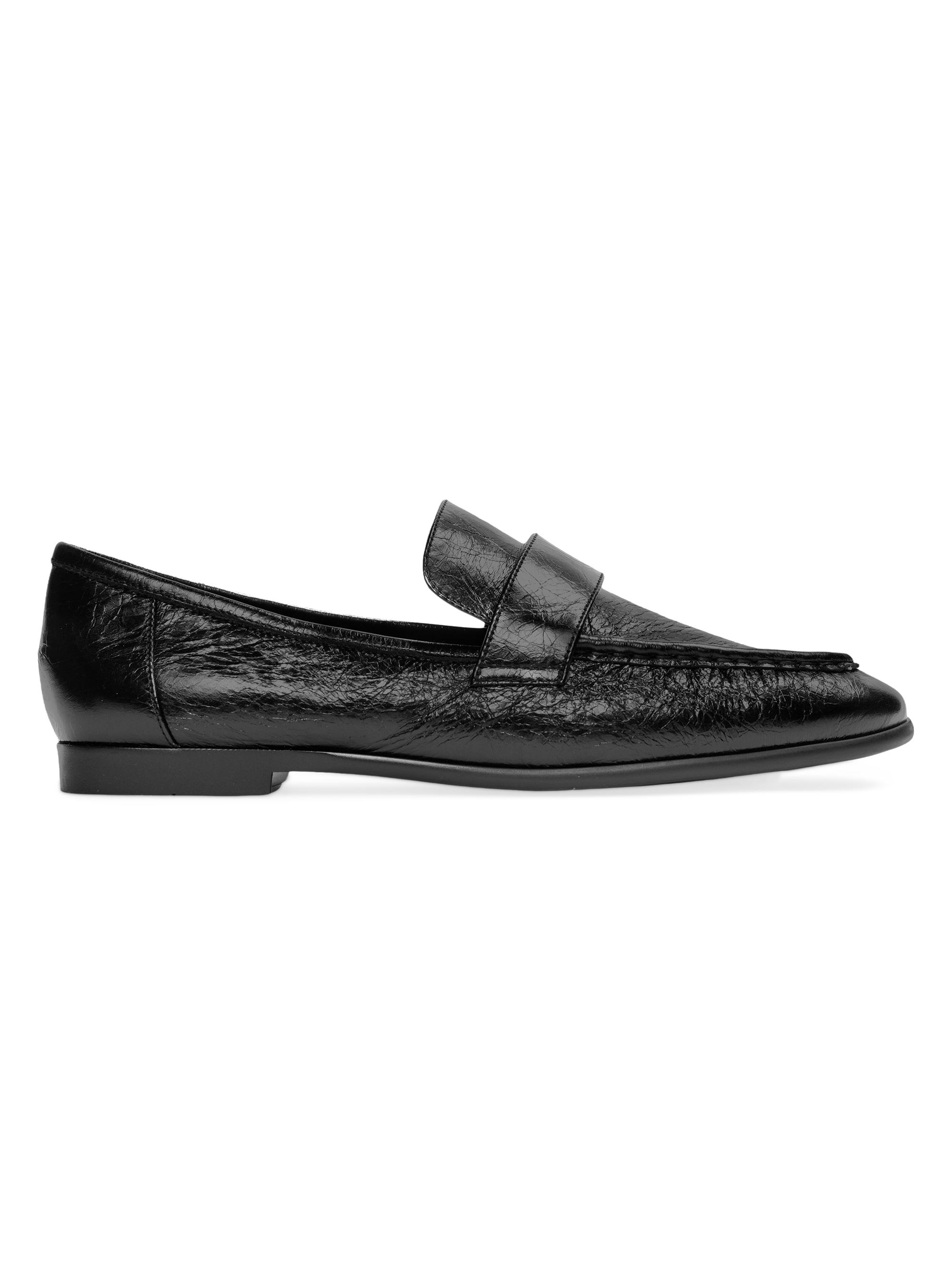 Black Suede Studio Women's Arrow Leather Loafers - Black