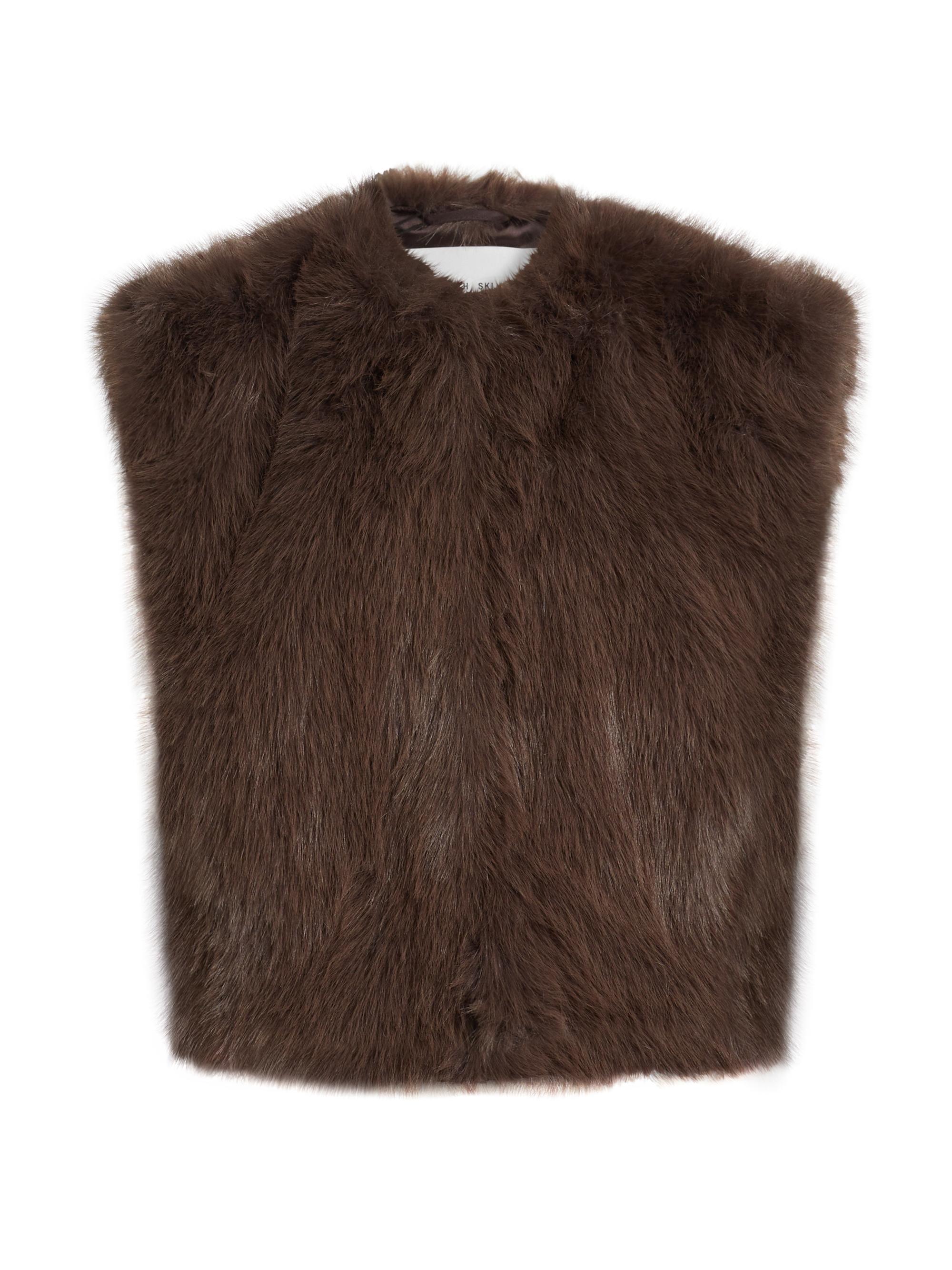 Agolde Women's  X Shoreditch Ski Club Far Vest - Paloma Taupe Faux Fur