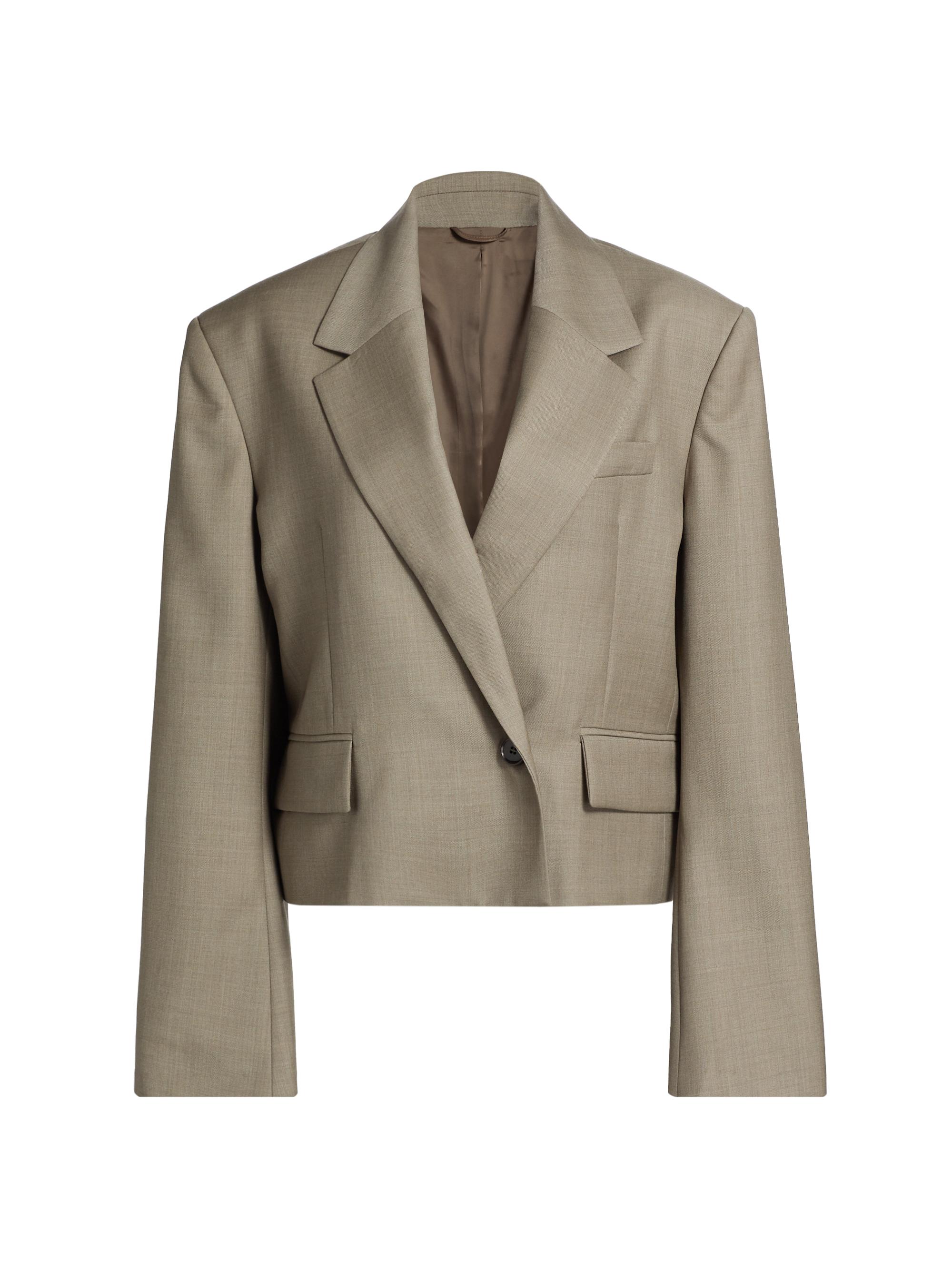 Agolde Women's Callie Wool Crop Blazer - Khaki Wool