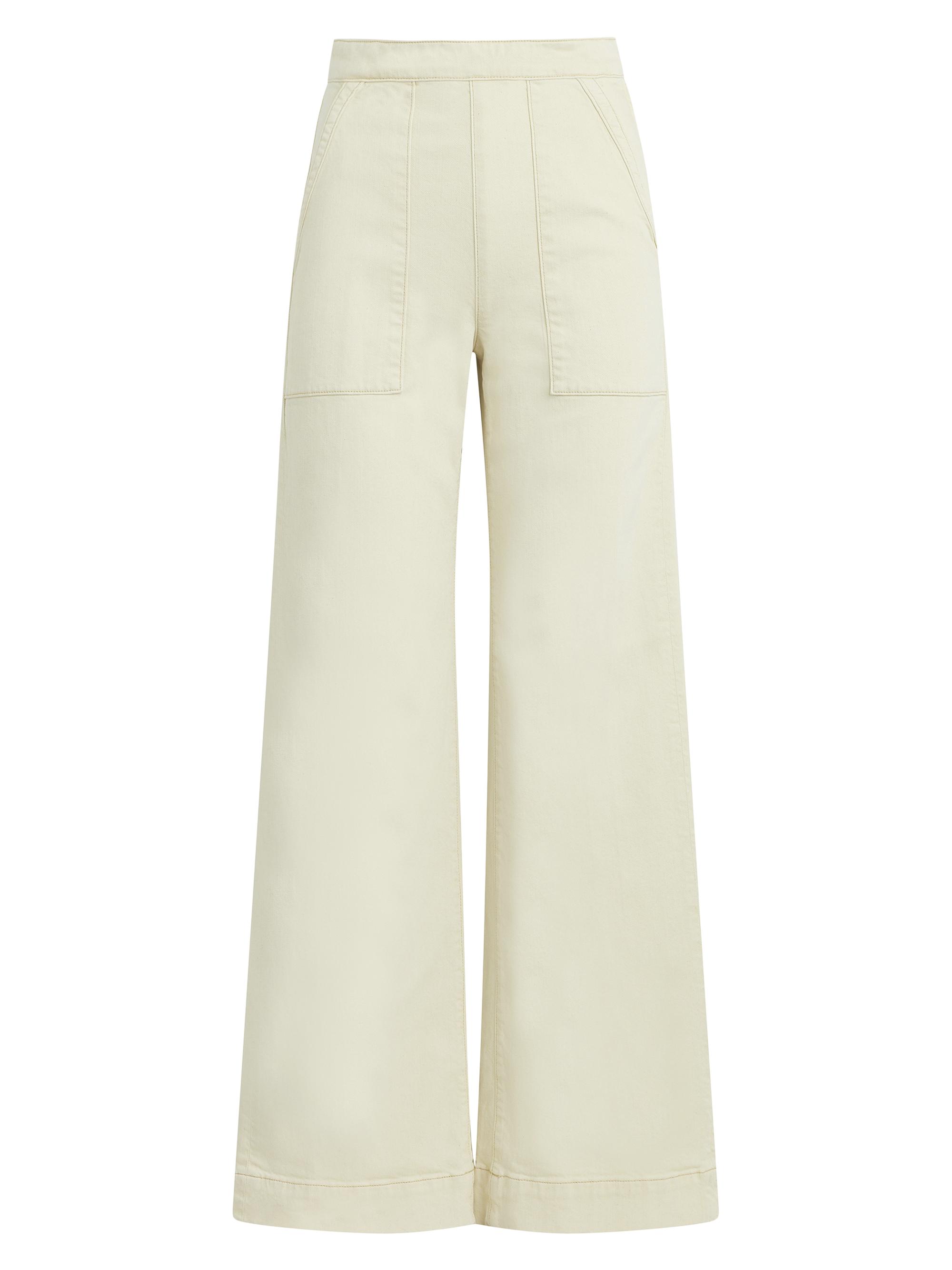 Joe's Jeans Women's The Side Zip Wide-Leg Stretch Denim Pants - Creme Brulee
