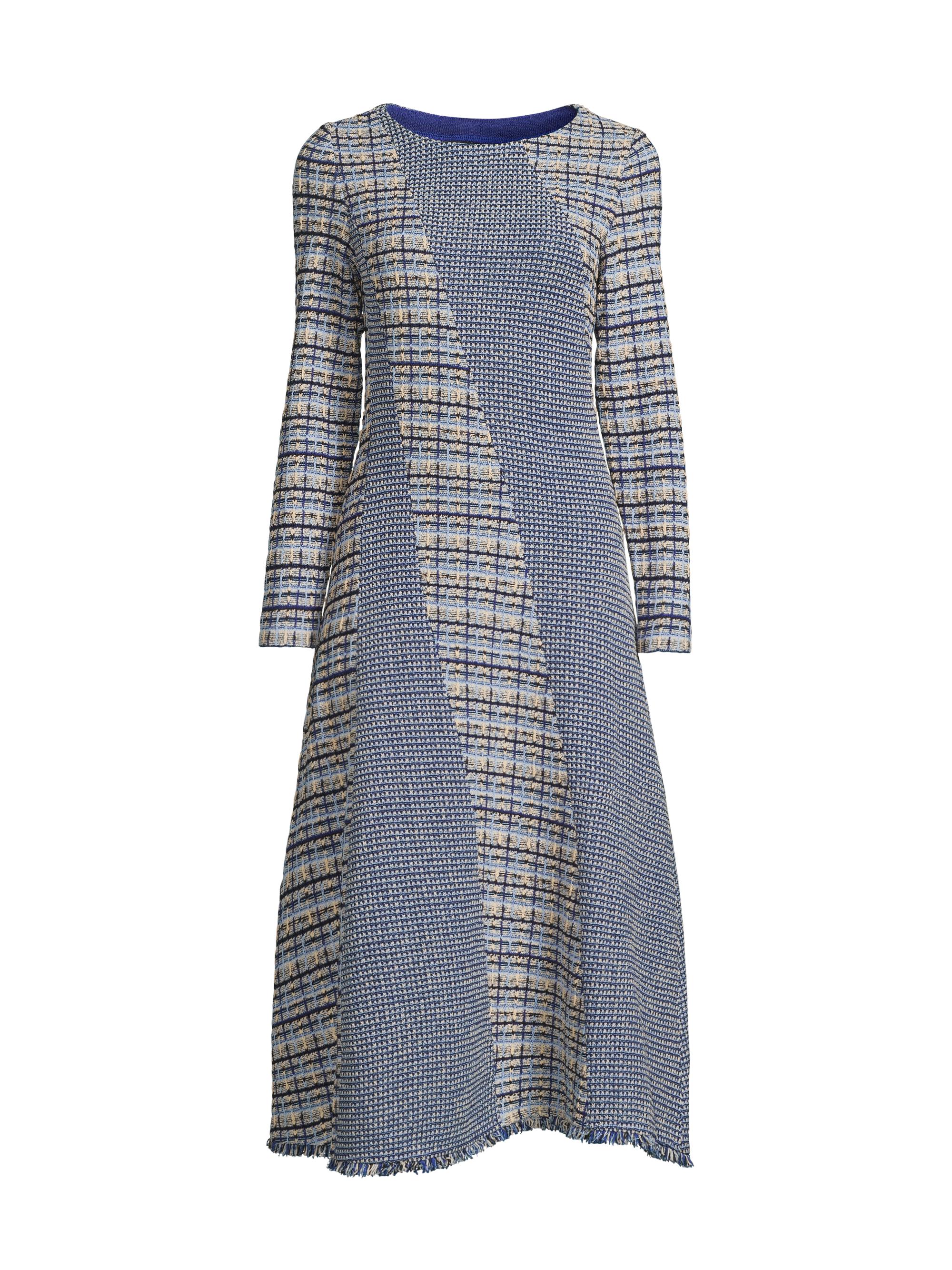 Misook Women's Tweed & Waffle-Knit Midi Dress - Starry Night