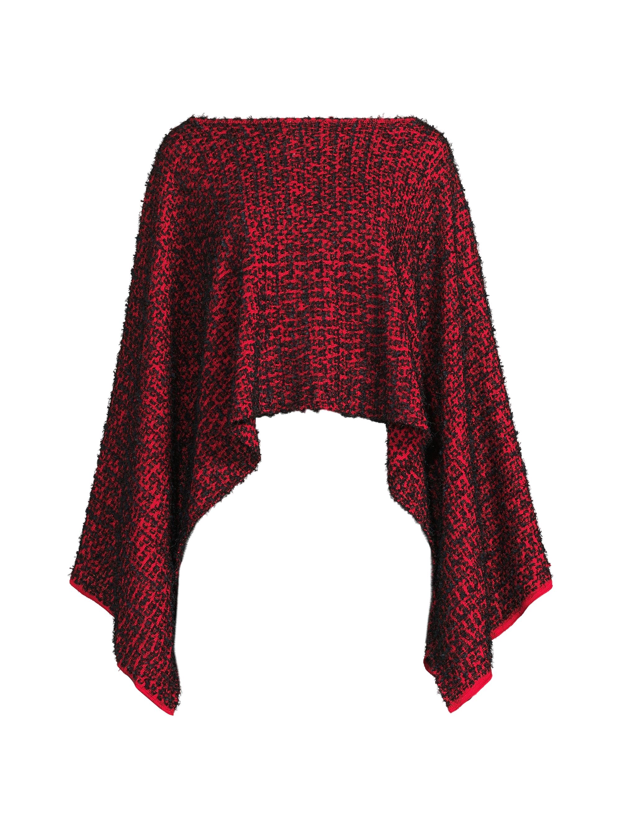 Misook Women's Knit Draped Poncho - Rouge Black