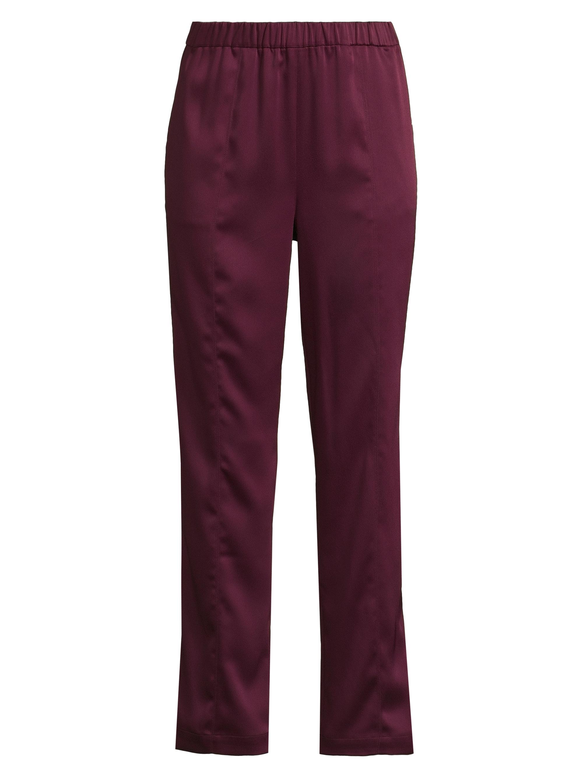 Misook Women's Crepe De Chine Straight-Leg Pants - Sangria
