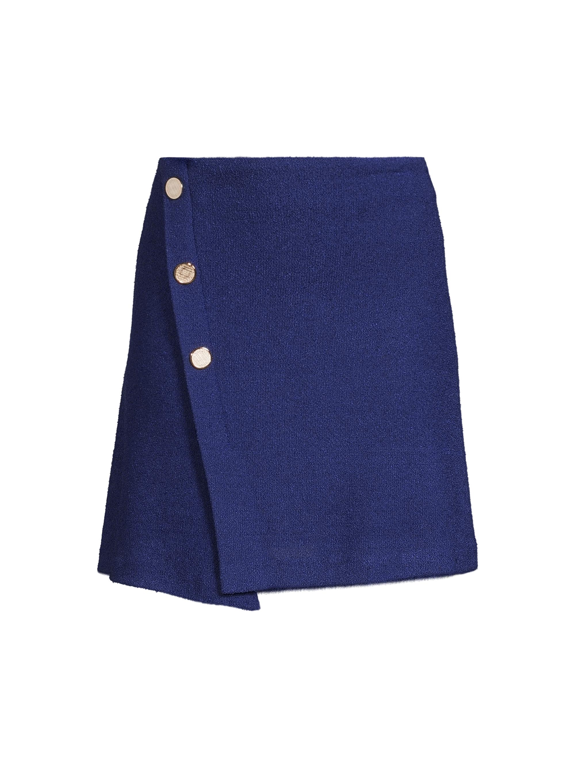 Misook Women's Bouclé Wrap-Front Miniskirt - Starry Night Blue