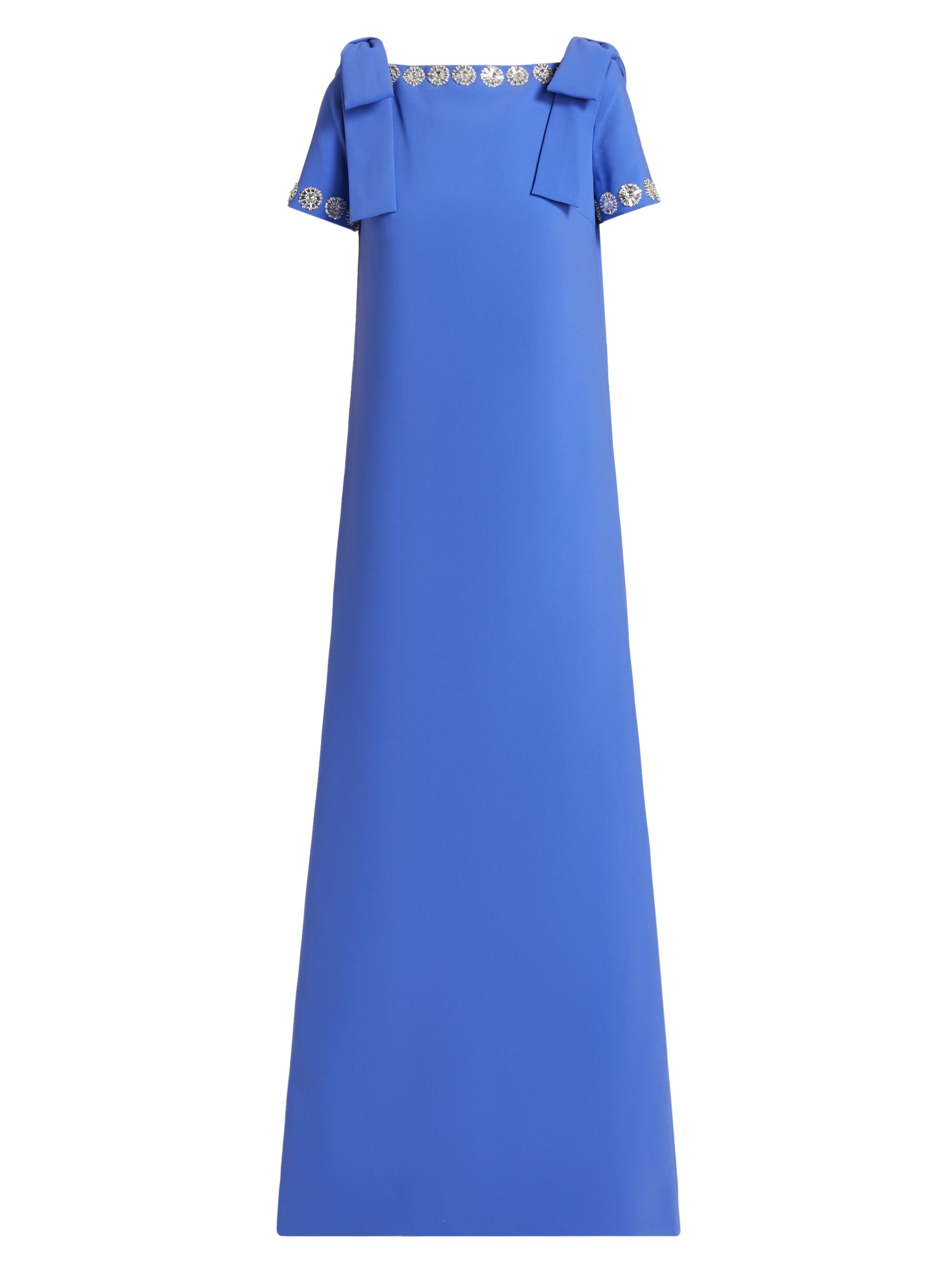 Carolina Herrera Embellished Bow-Shoulder A-Line Gown