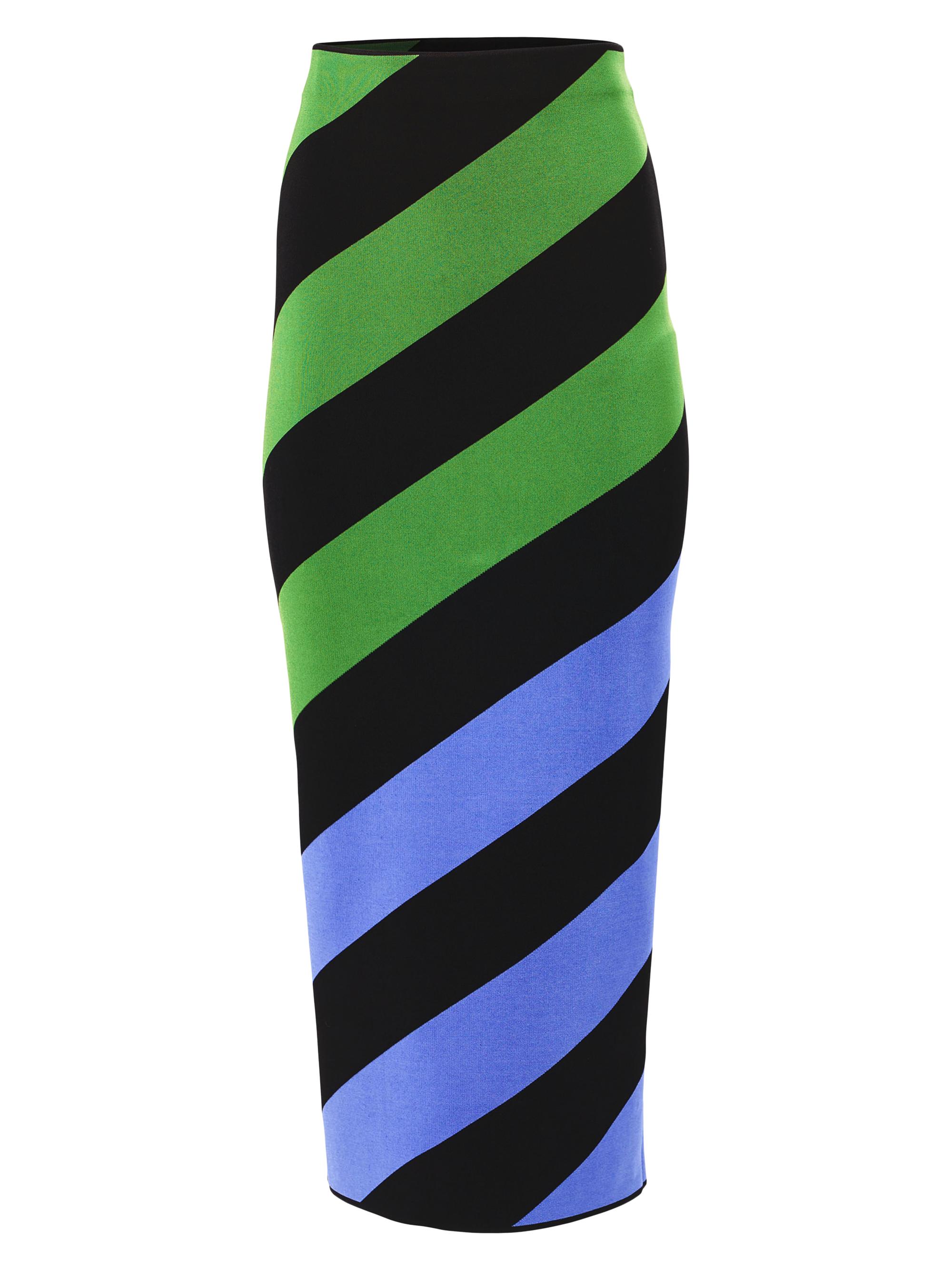 Carolina Herrera Women's Striped Pencil Midi-Skirt - Lawn Green Multi