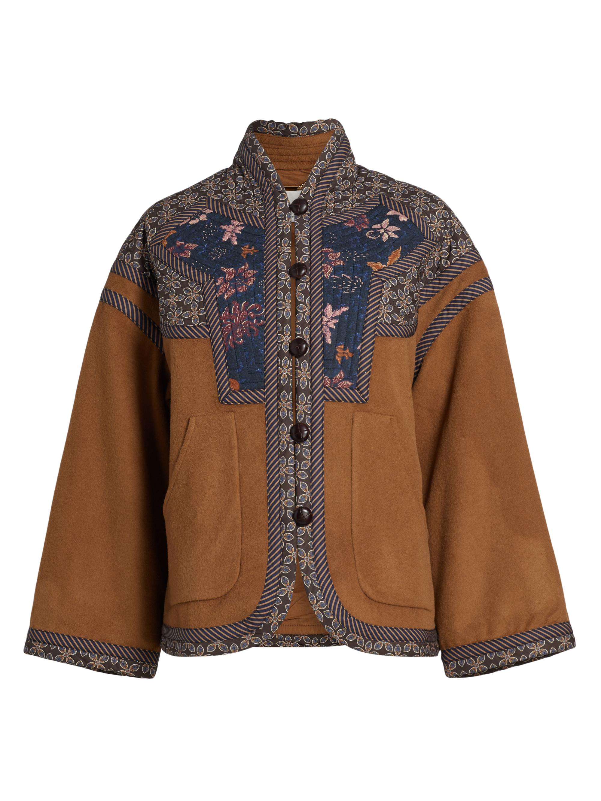 Cara Cara Women's Ford Patchwork Fleece Jacket - Brown Seville