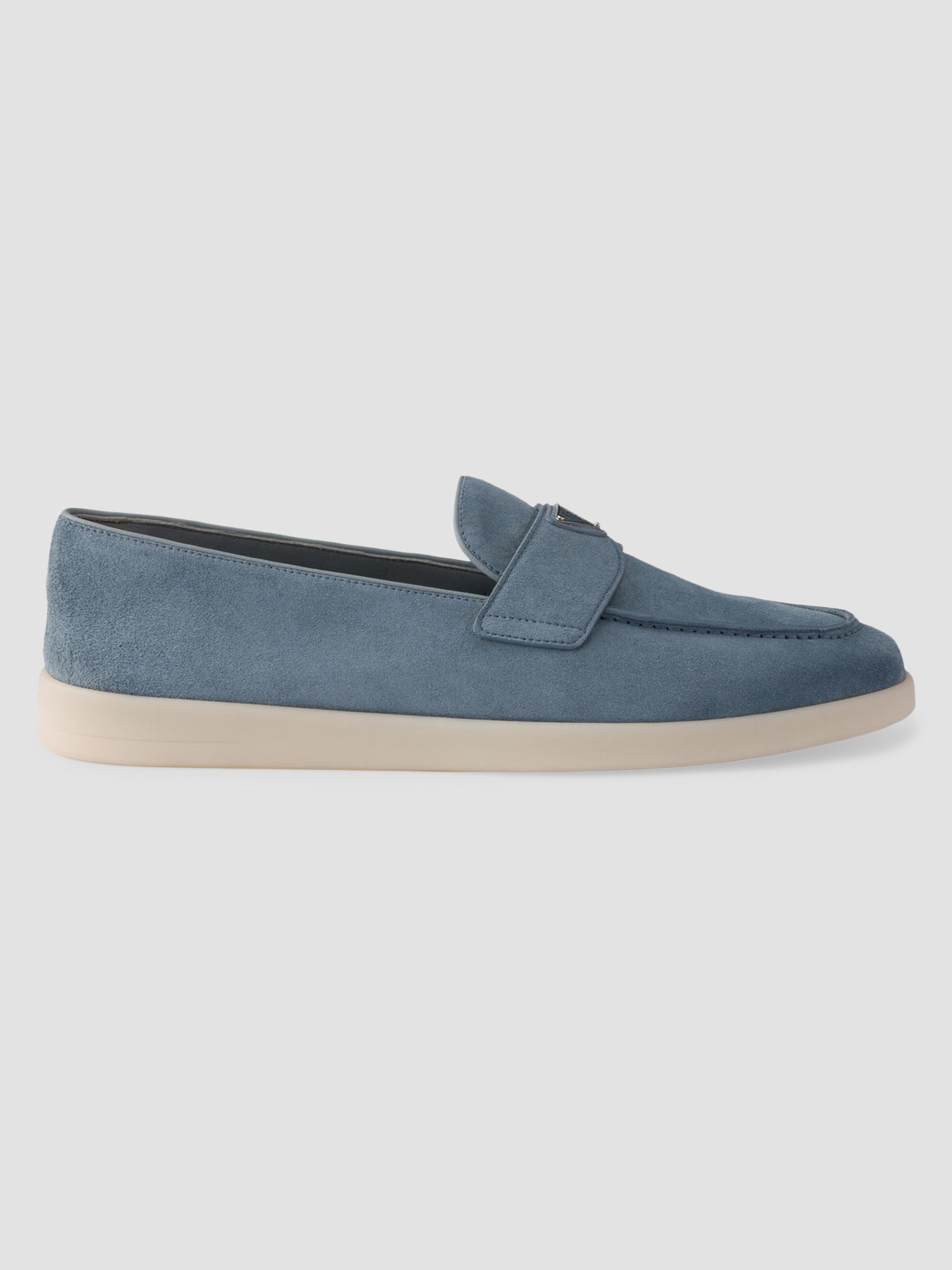 Prada Men's Suede Loafers - Blue Grey | Thumbnail 7