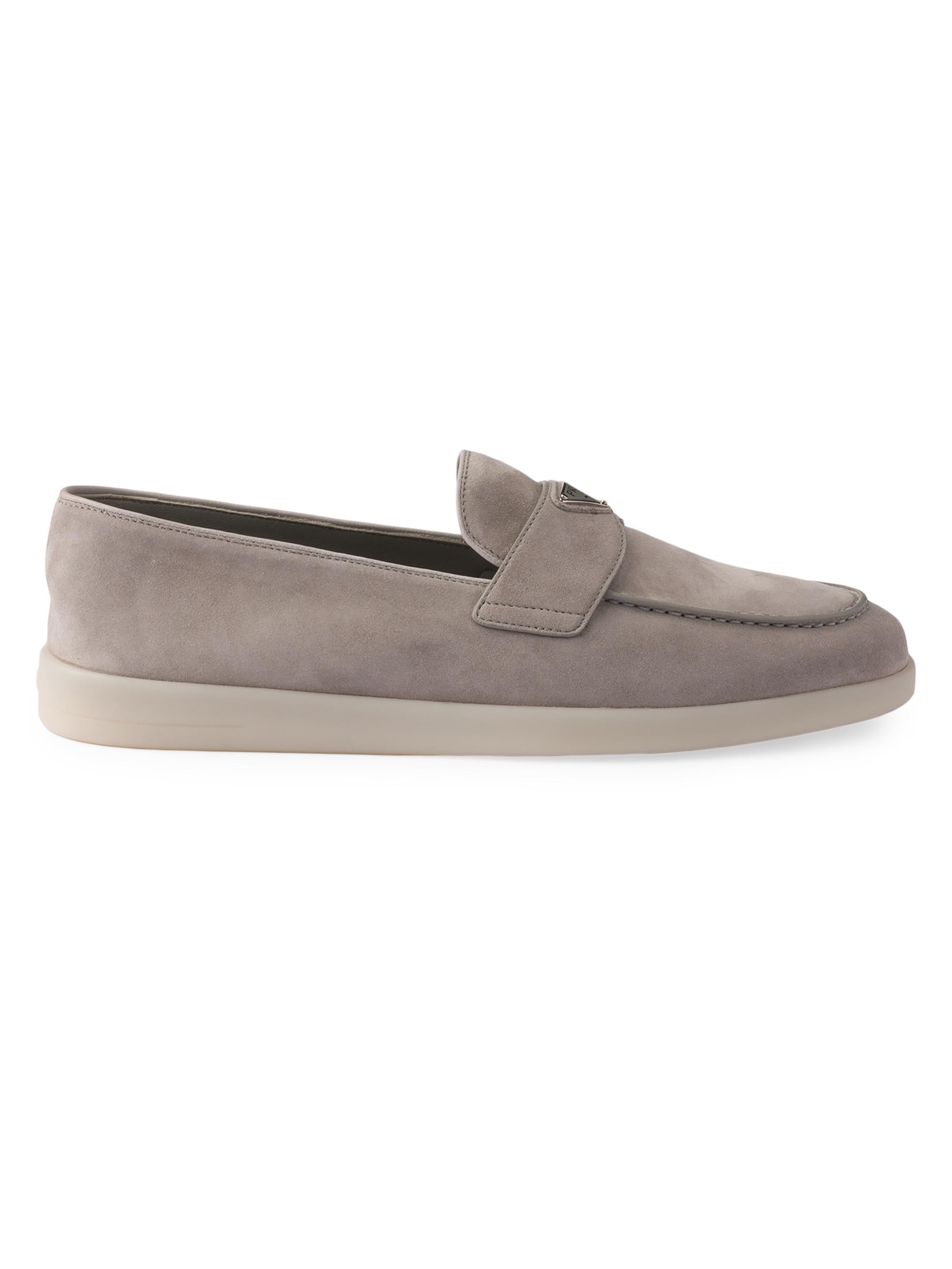 Prada Men's Suede Loafers - Grey