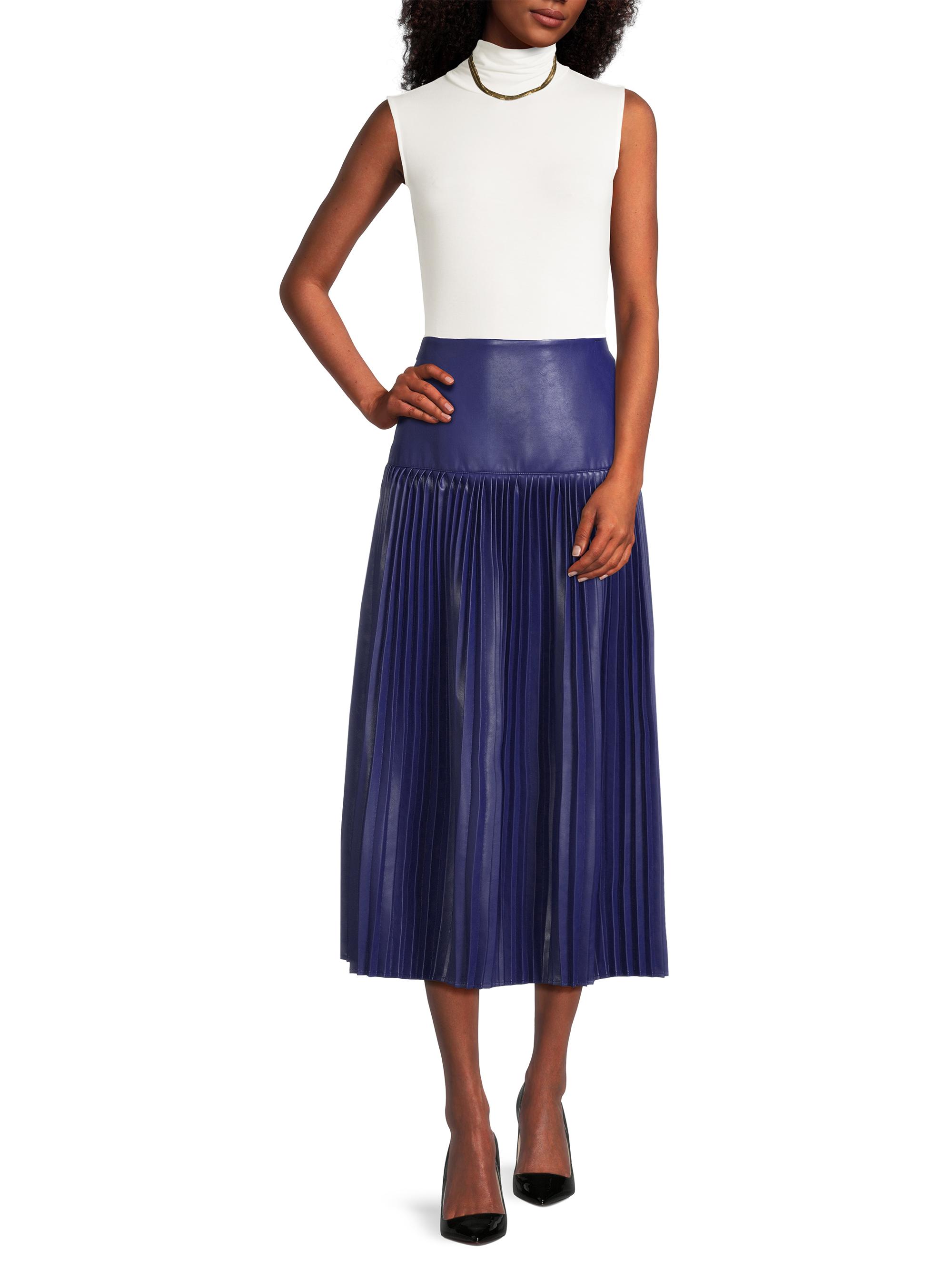Misook Faux-Leather Pleated Midi-Skirt | Saks Fifth Avenue