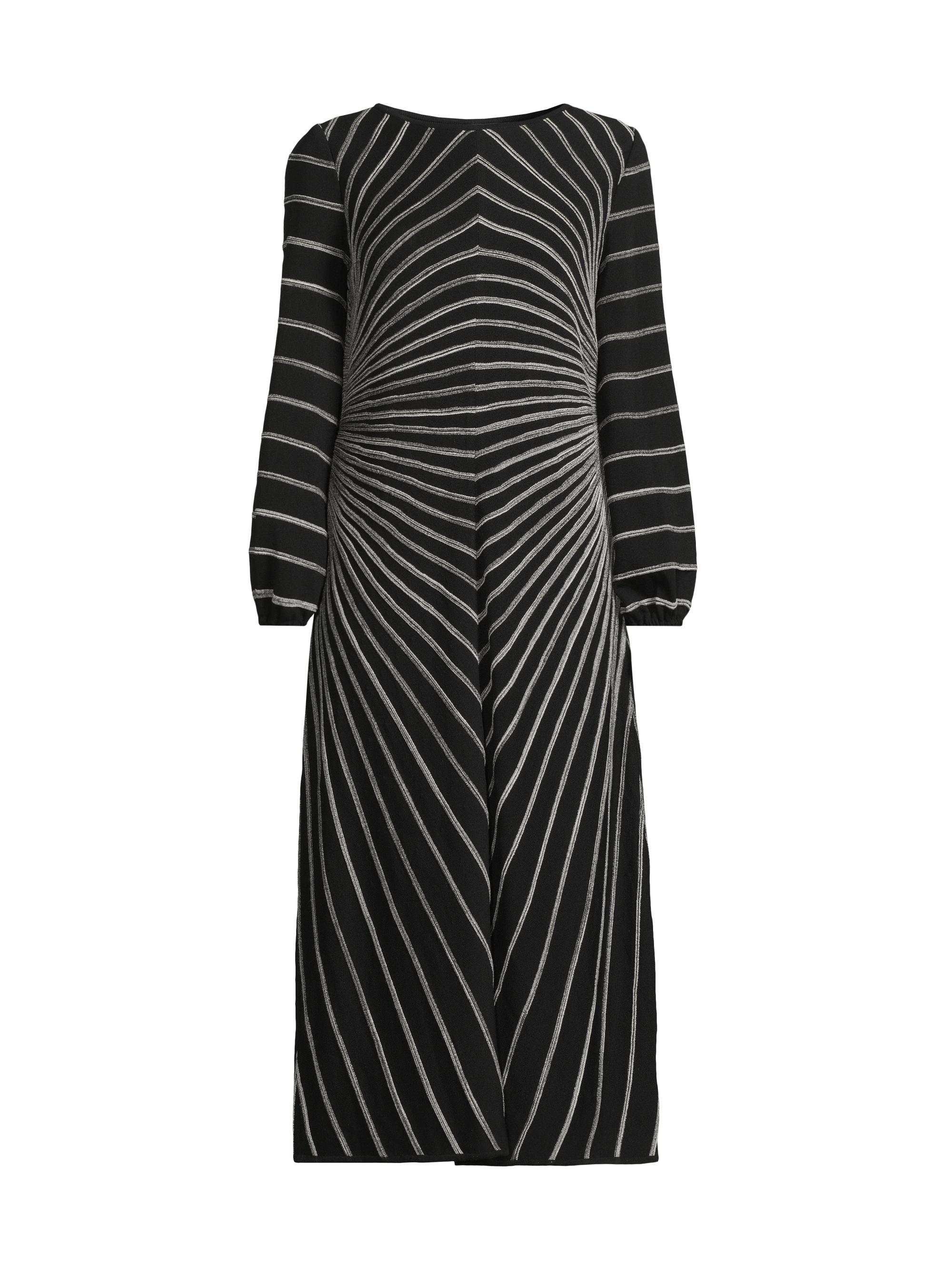 Misook Women's Striped Metallic Knit Midi-Dress - Black New