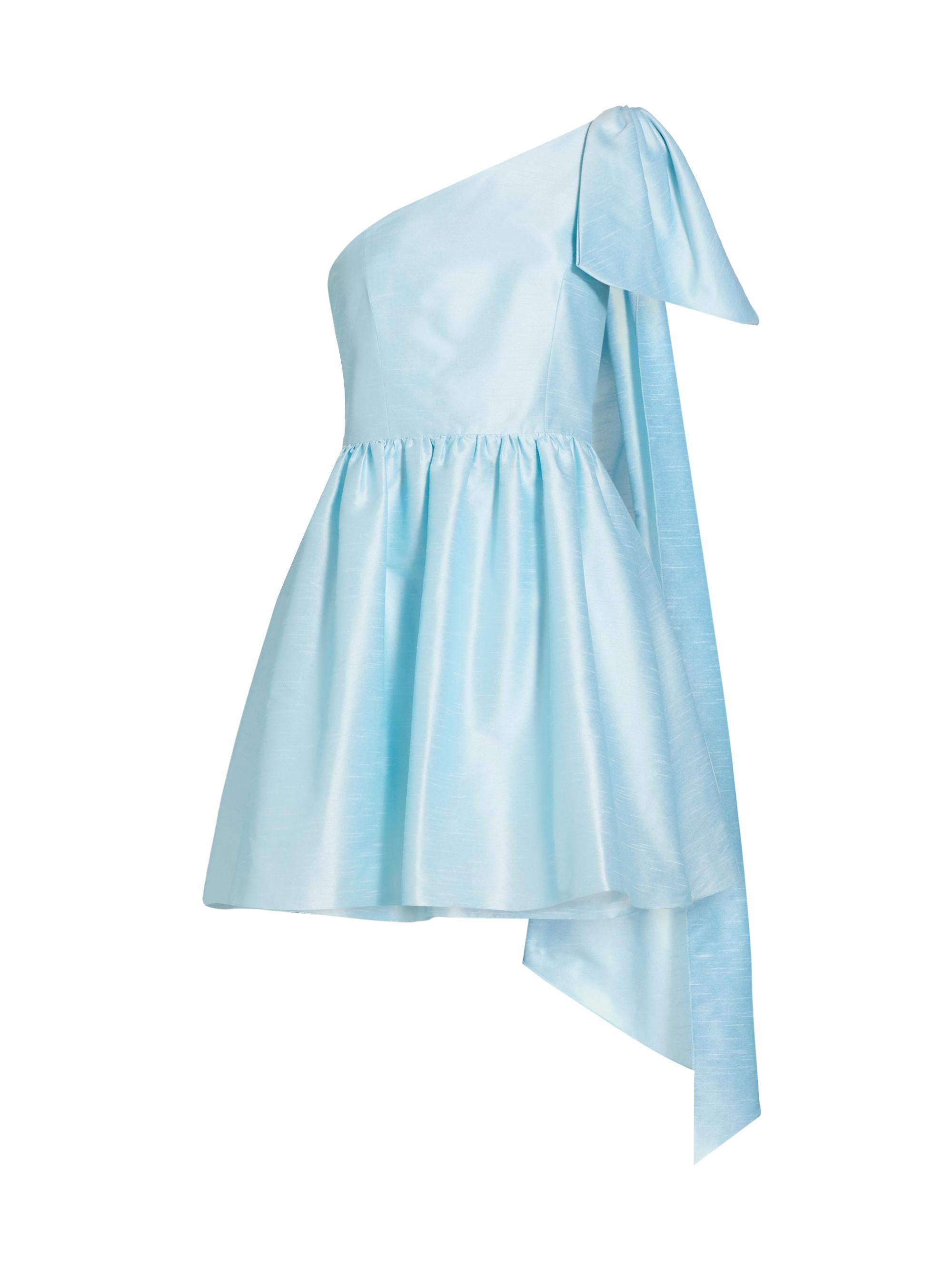 Sachin & Babi Women's Kelsi Satin Bow One-Shoulder Minidress - Sky Blue