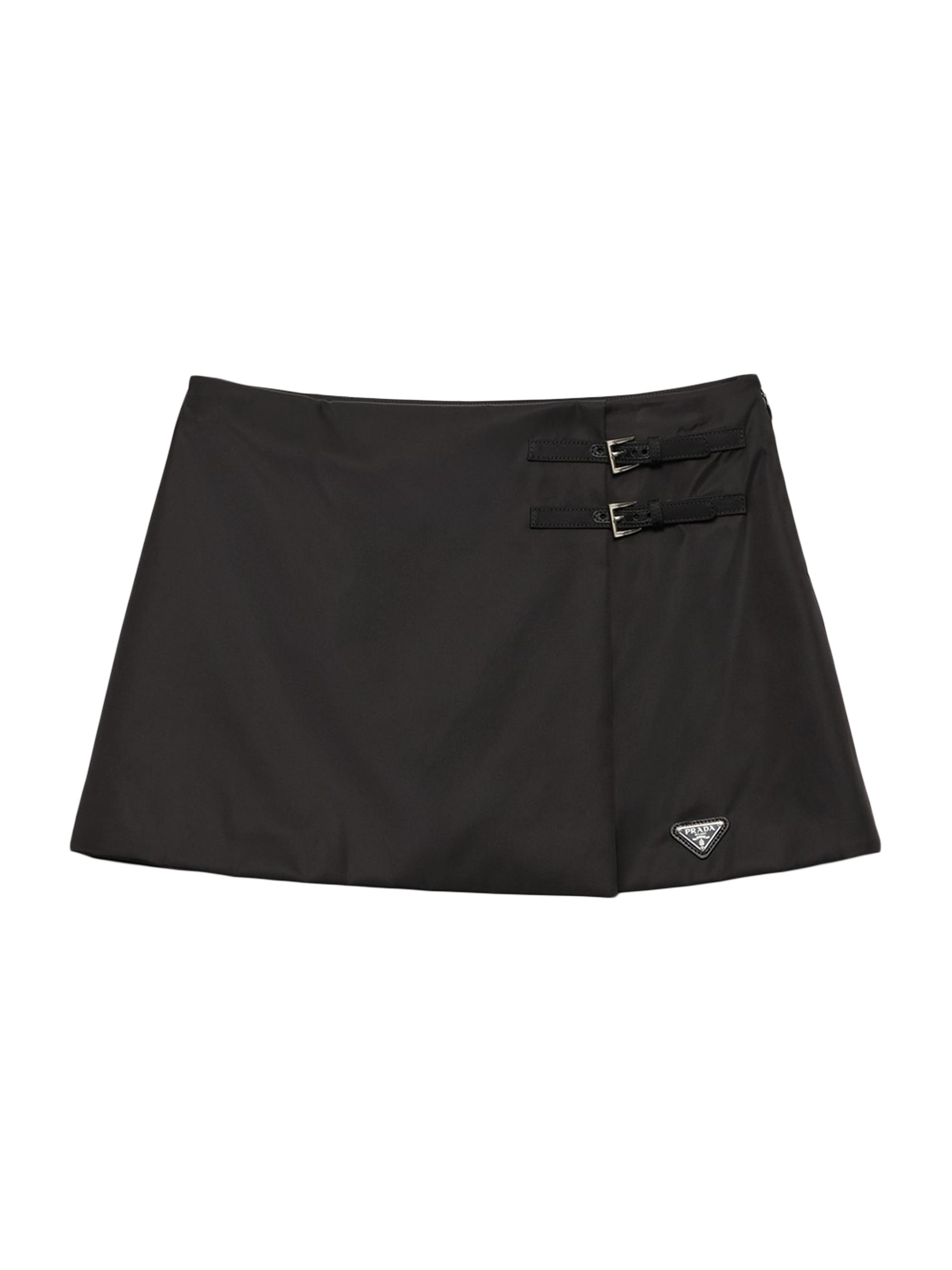 Prada Women's Re-Nylon Wraparound Miniskirt - Black