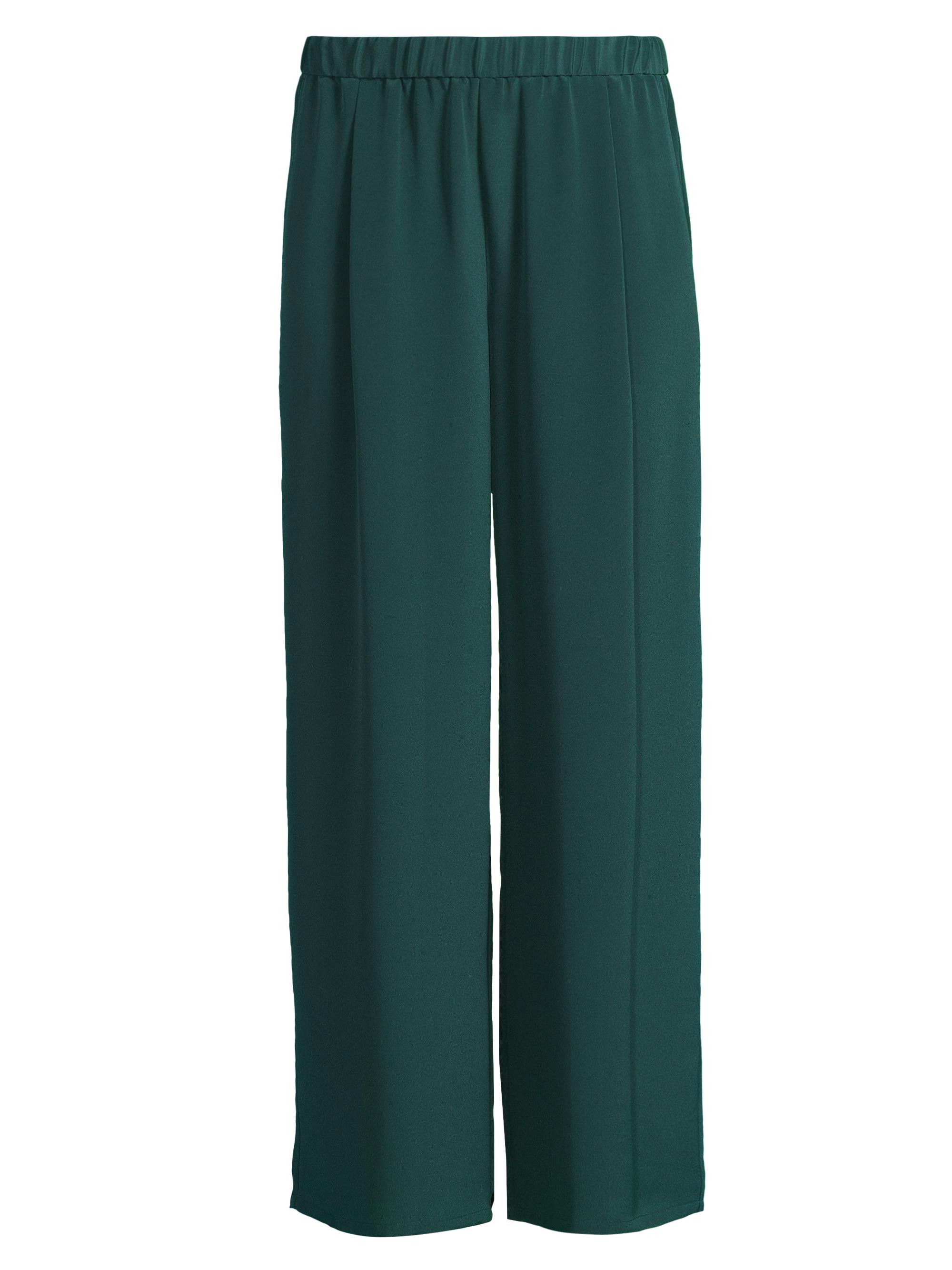 Eileen Fisher Women's Silk Pleated Wide-Leg Pants - Pine