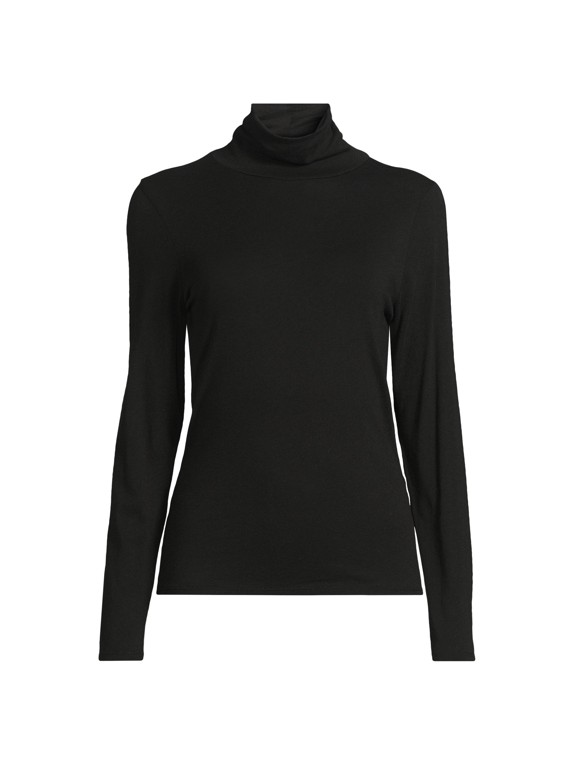 Eileen Fisher Women's Slim Turtleneck Top - Black