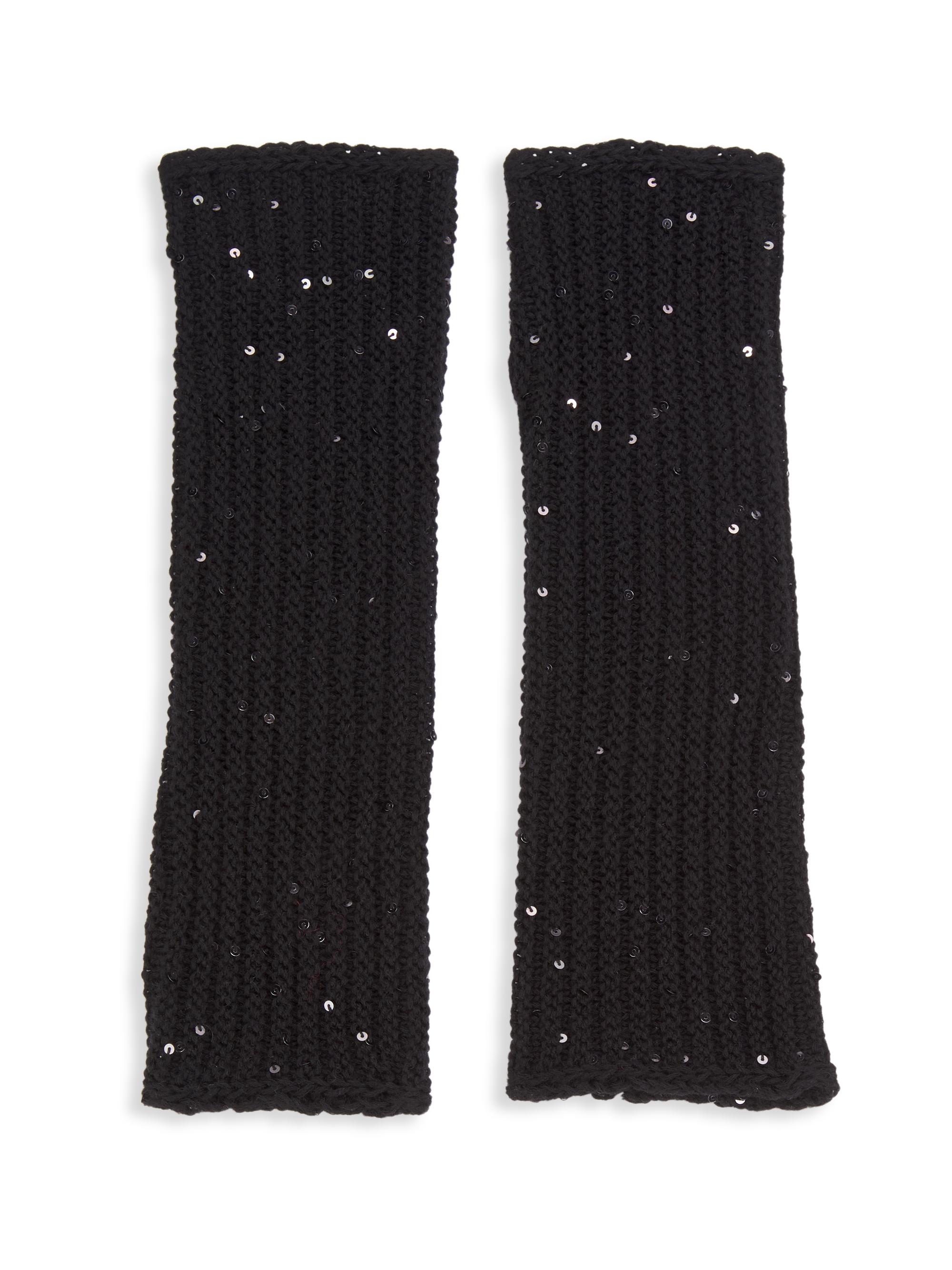 Eileen Fisher Women's Sequined Fingerless Gloves - Black