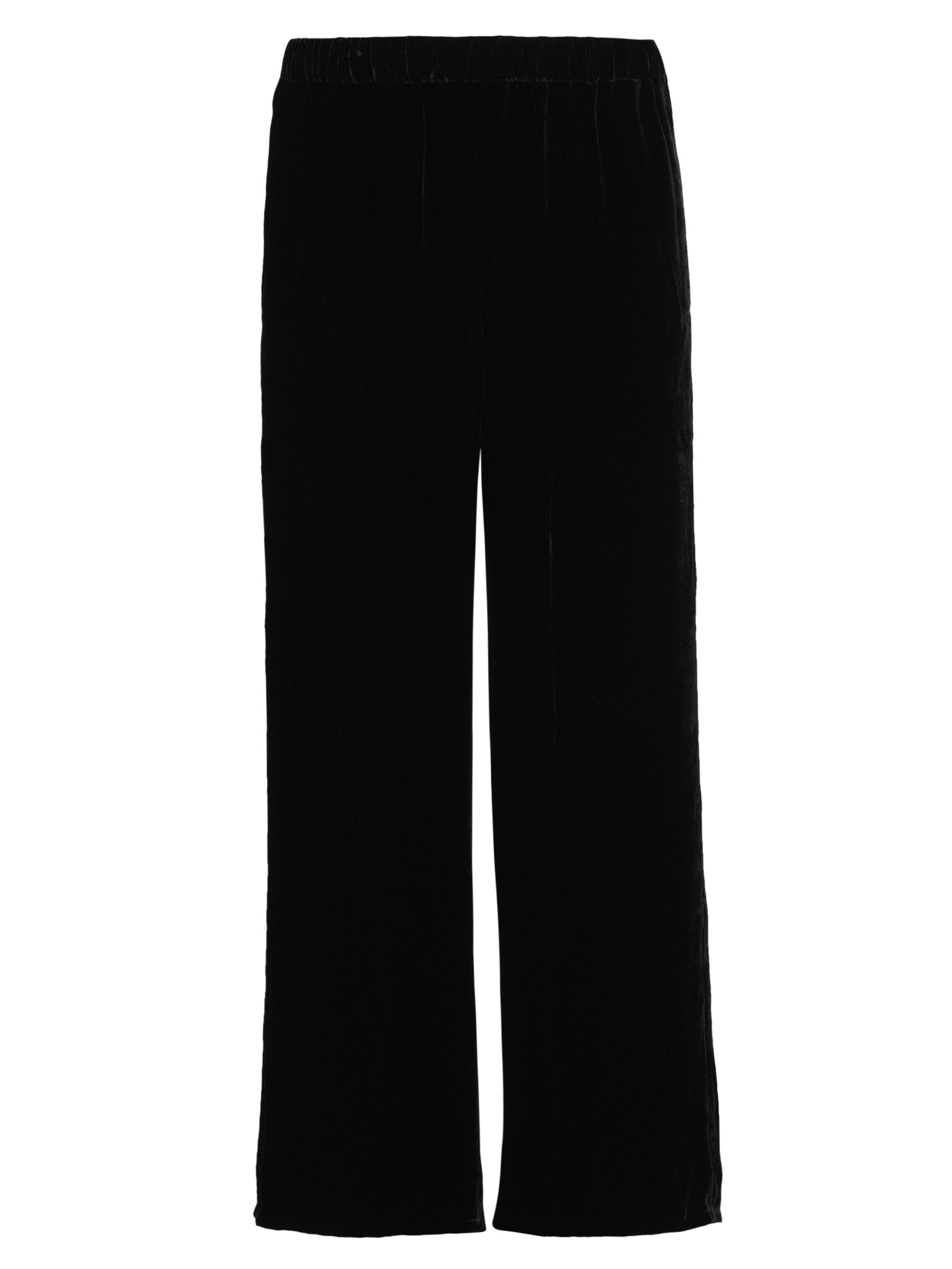 Eileen Fisher Women's Velvet Wide-Ankle Pants - Black