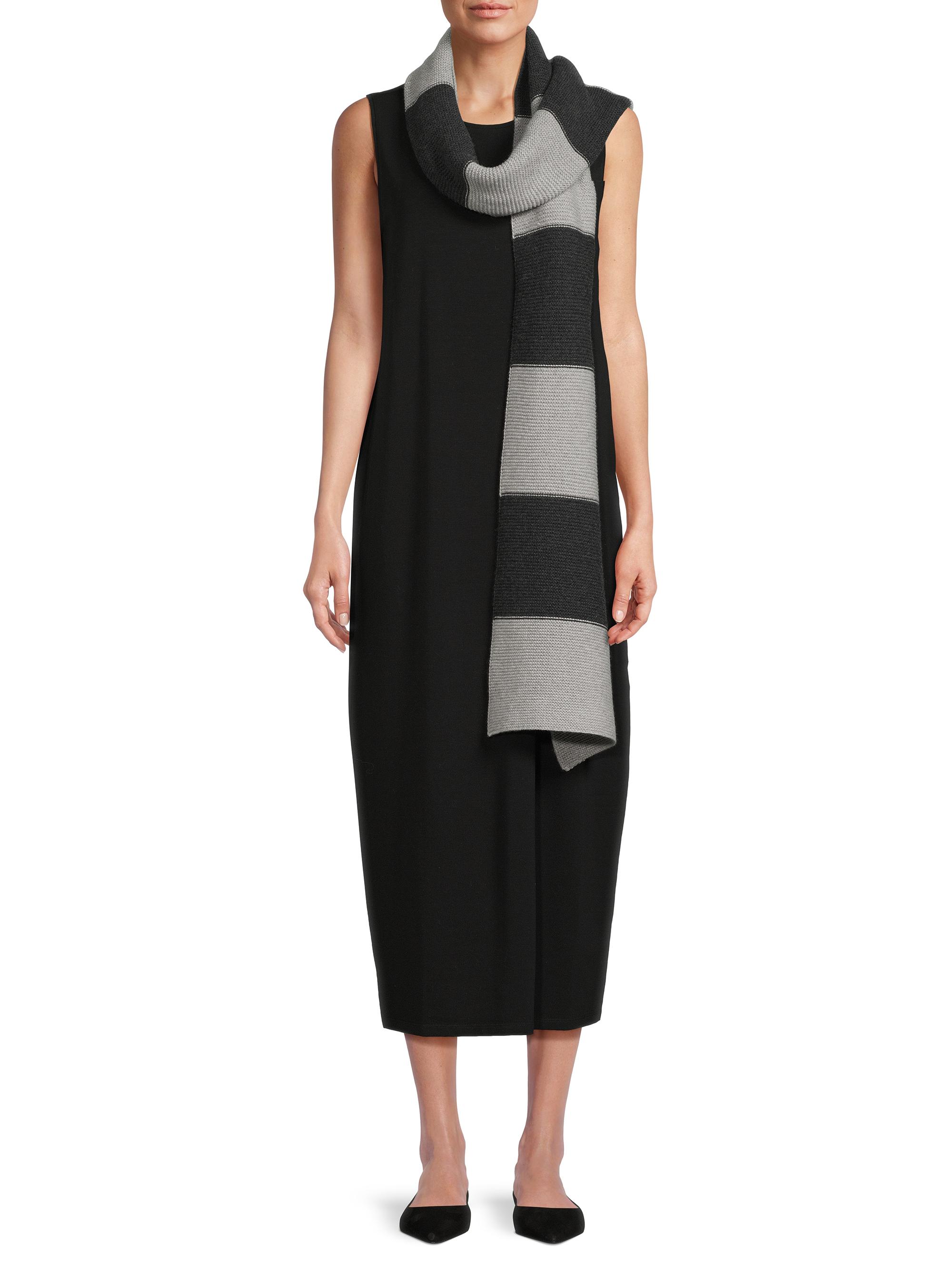 Eileen Fisher Women's Cotton-Cashmere Striped Scarf - Moon