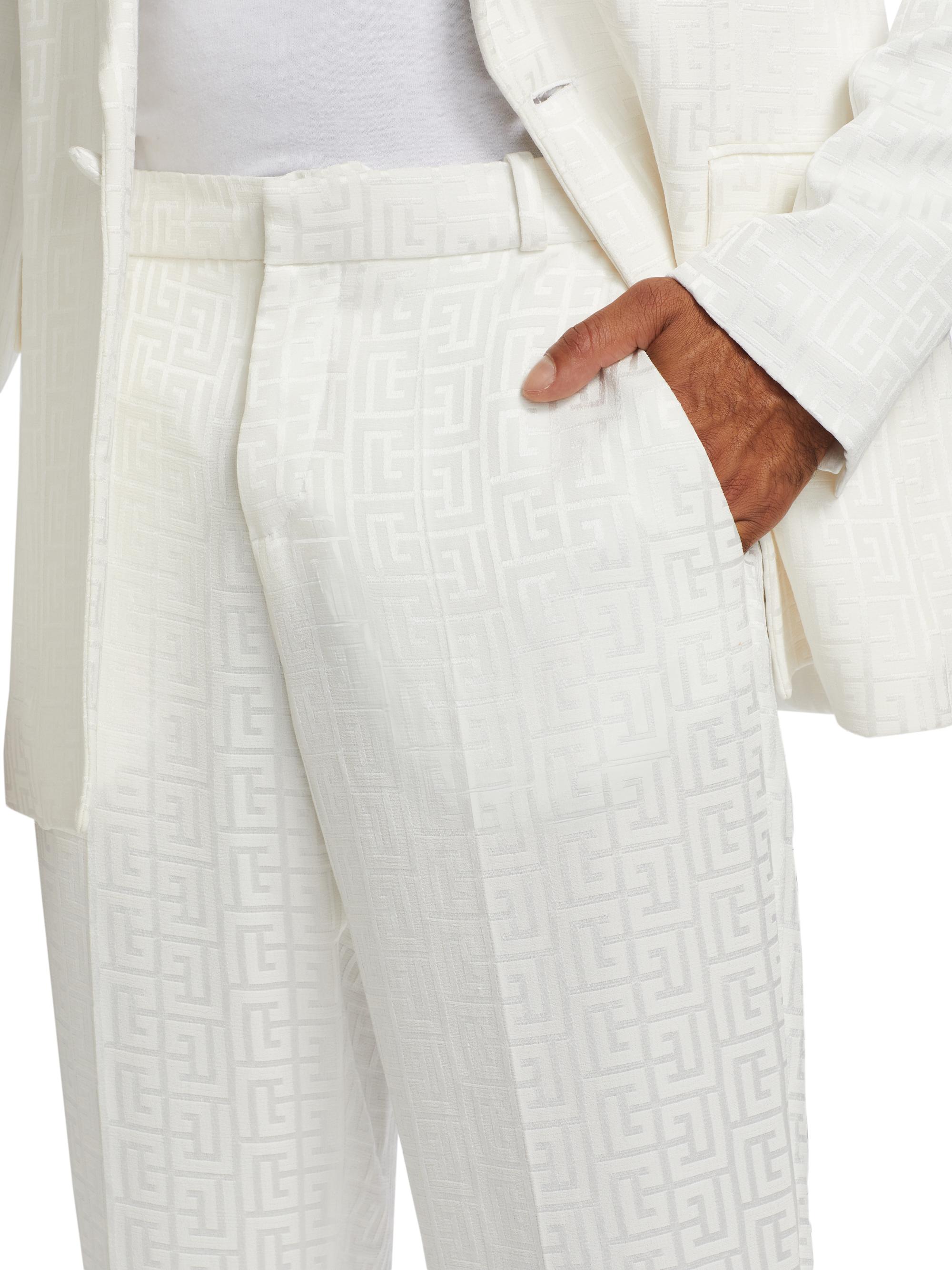 Balmain Monogram Jacquard Trousers | Saks Fifth Avenue