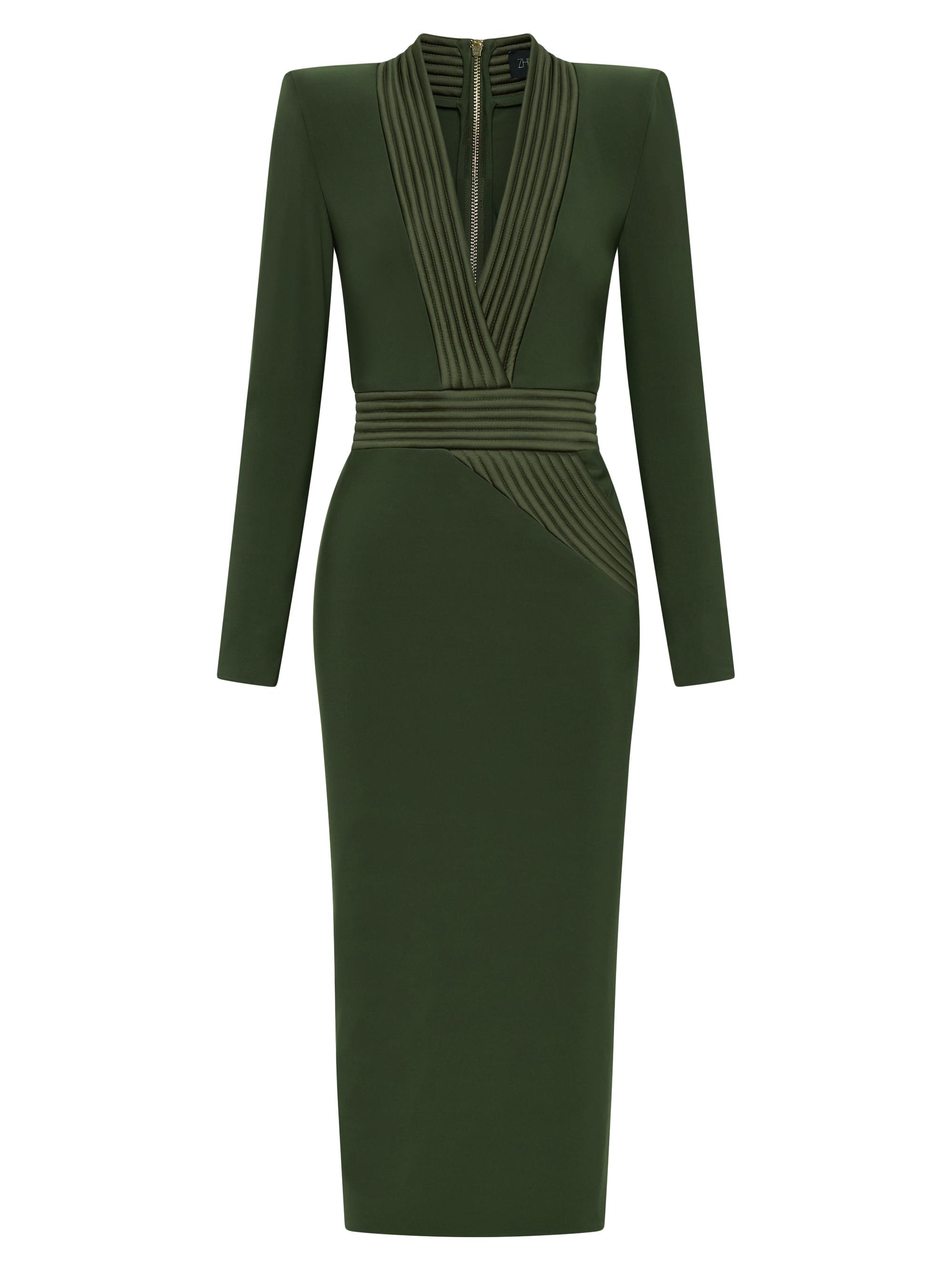 ZHIVAGO The Heiress Jersey V-Neck Midi-Dress