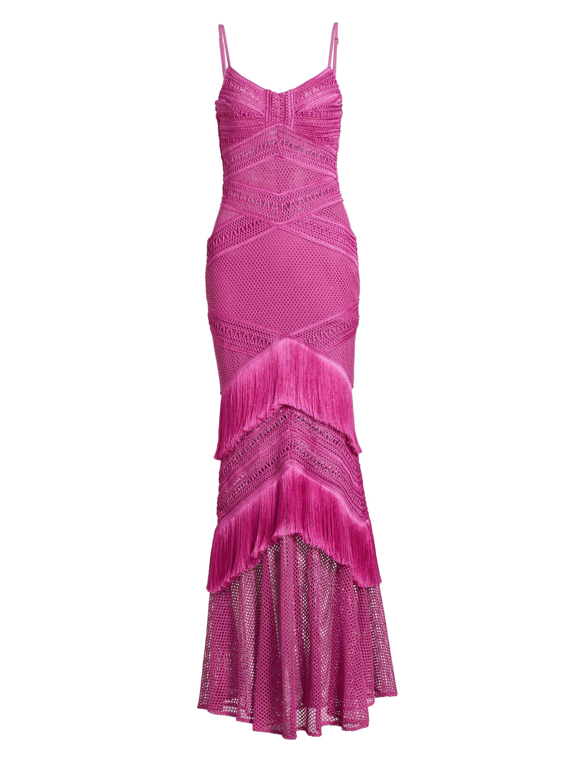 PatBO Women's Fringe Sleeveless Maxi Dress - Cerise