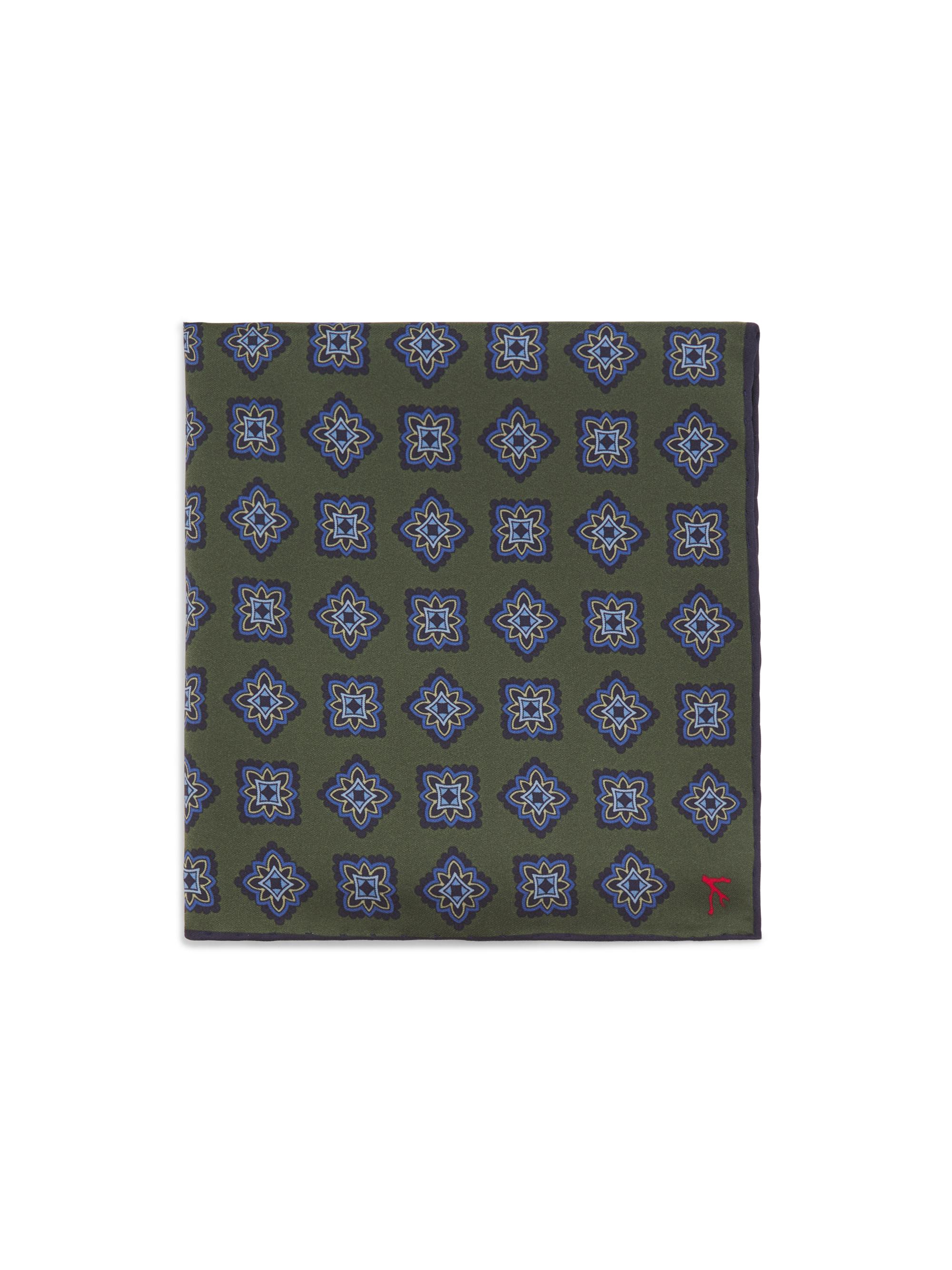Isaia Men's Silk Pocket Square - Dark Green