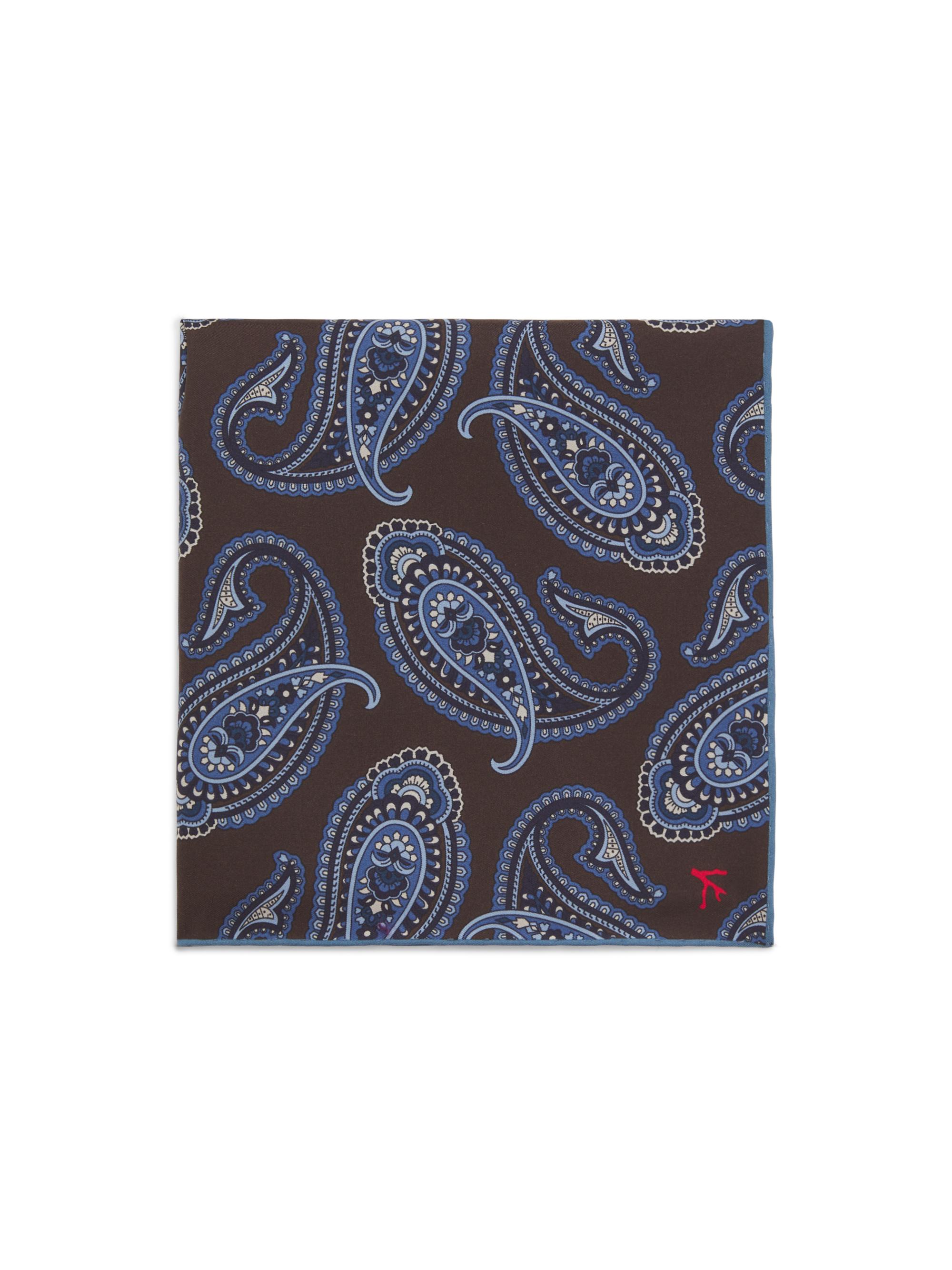 Isaia Men's Silk Pocket Square - Dark Brown