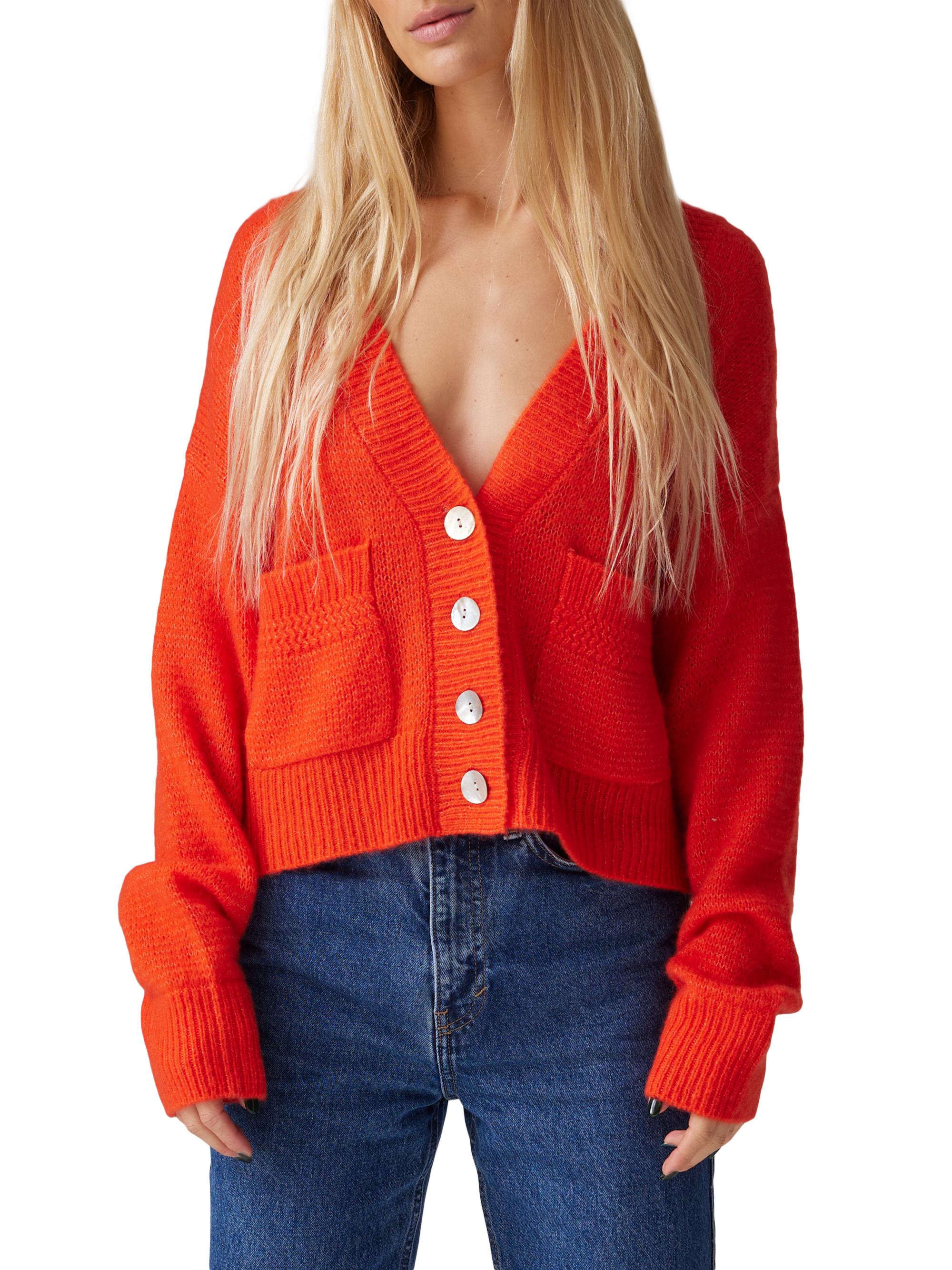 COLORUSH Women's Amara Lolas Cashmere-Blend Cardigan - Chilli