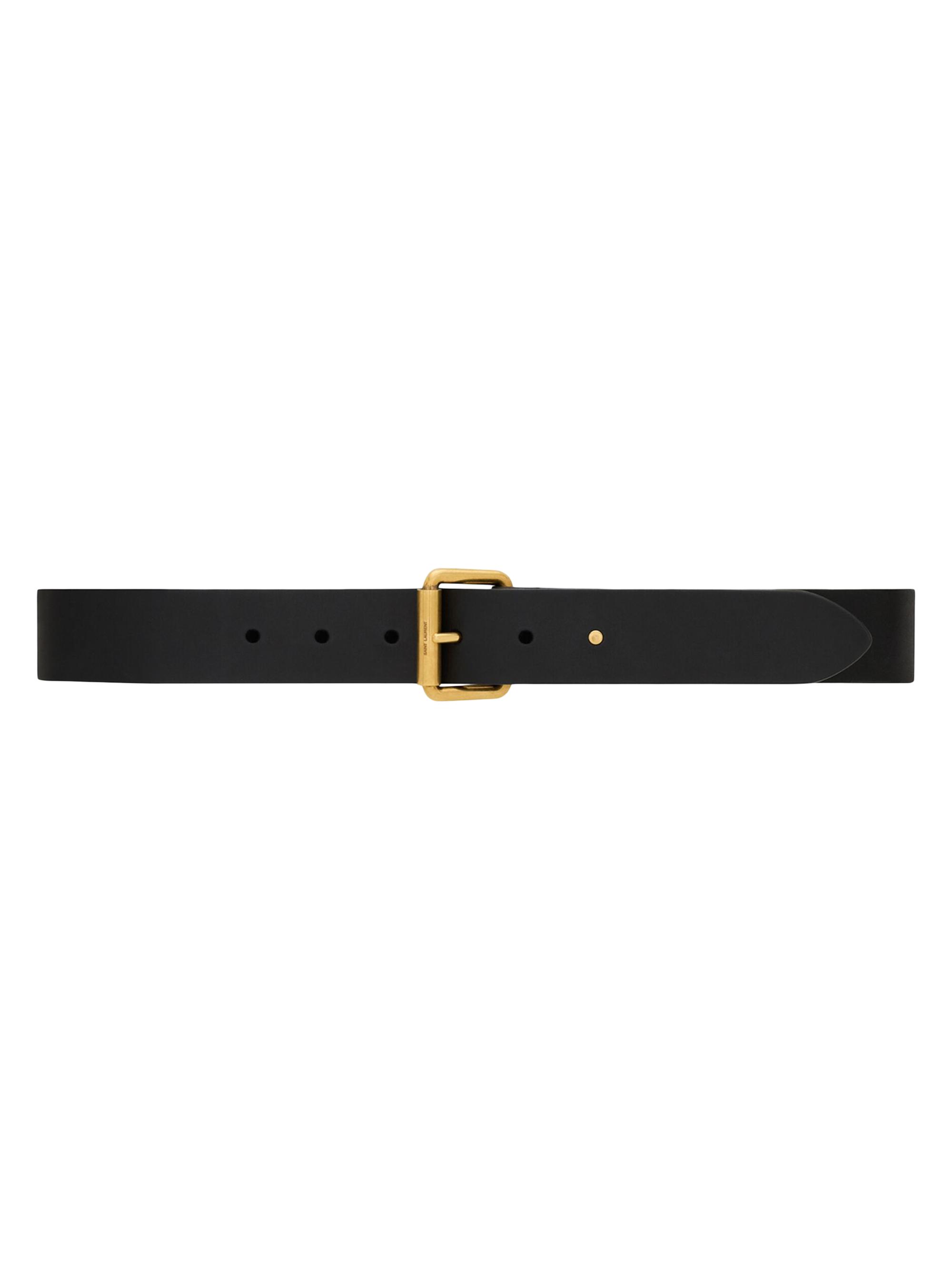 Saint Laurent Women's Motorcycle Belt in Leather - Black