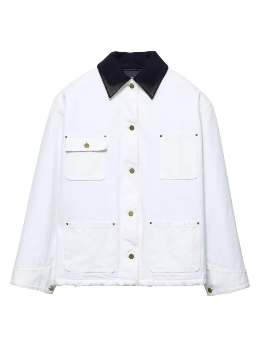 Shop Prada Canvas Blouson Jacket | Saks Fifth Avenue Shop Prada Canvas Blouson Jacket | Saks Fifth Avenue