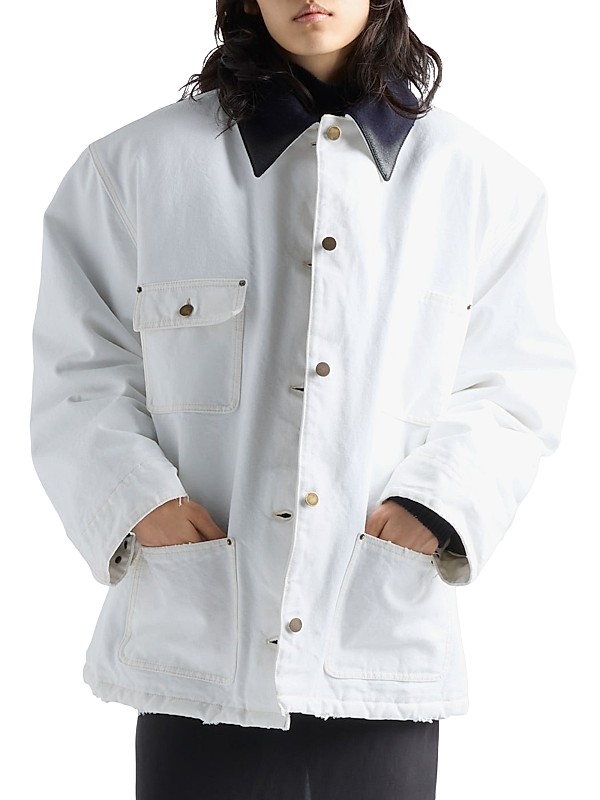 Shop Prada Canvas Blouson Jacket | Saks Fifth Avenue Shop Prada Canvas Blouson Jacket | Saks Fifth Avenue