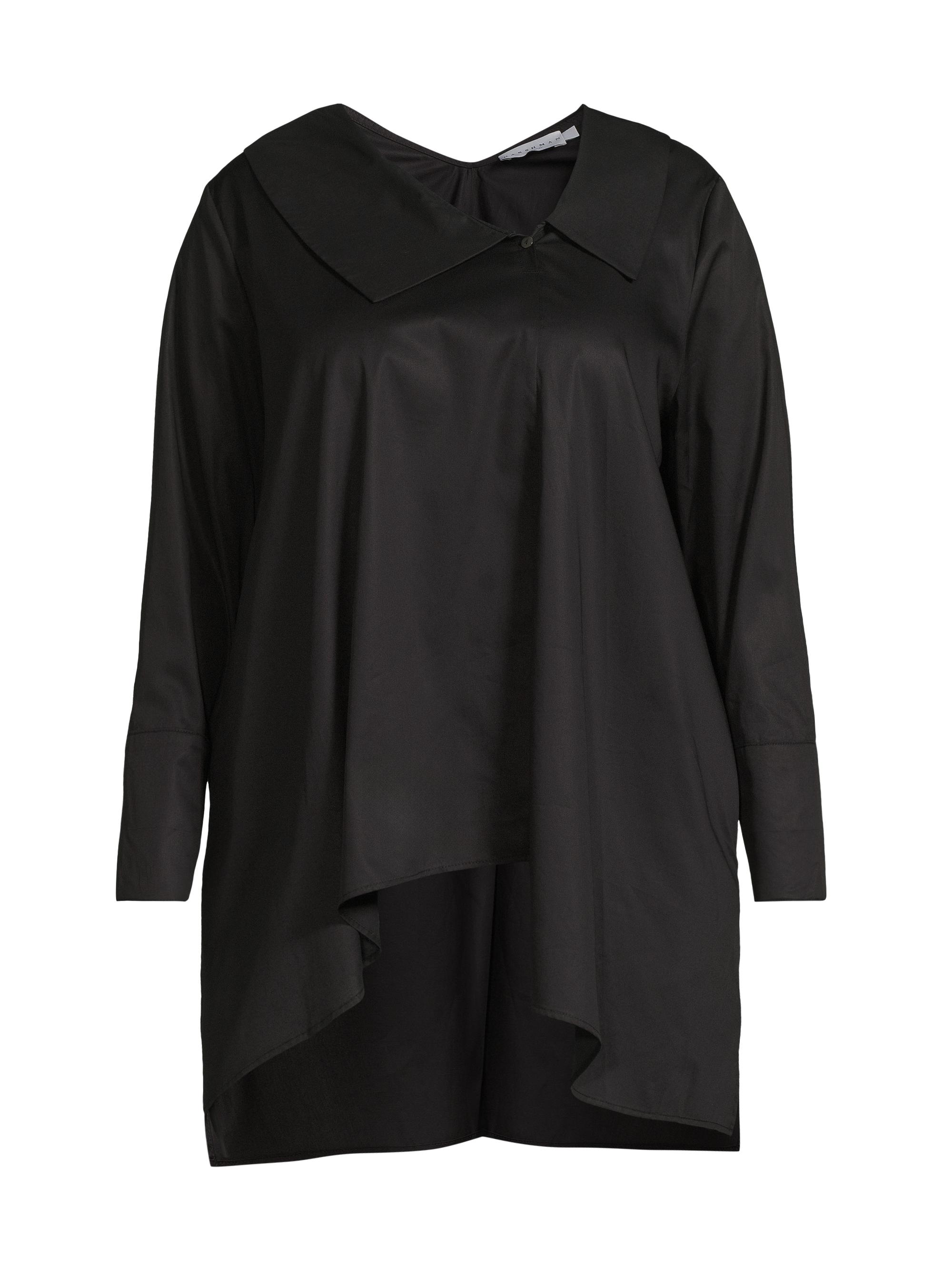 Harshman Women's Plus Dorette Cotton Blouse - Black