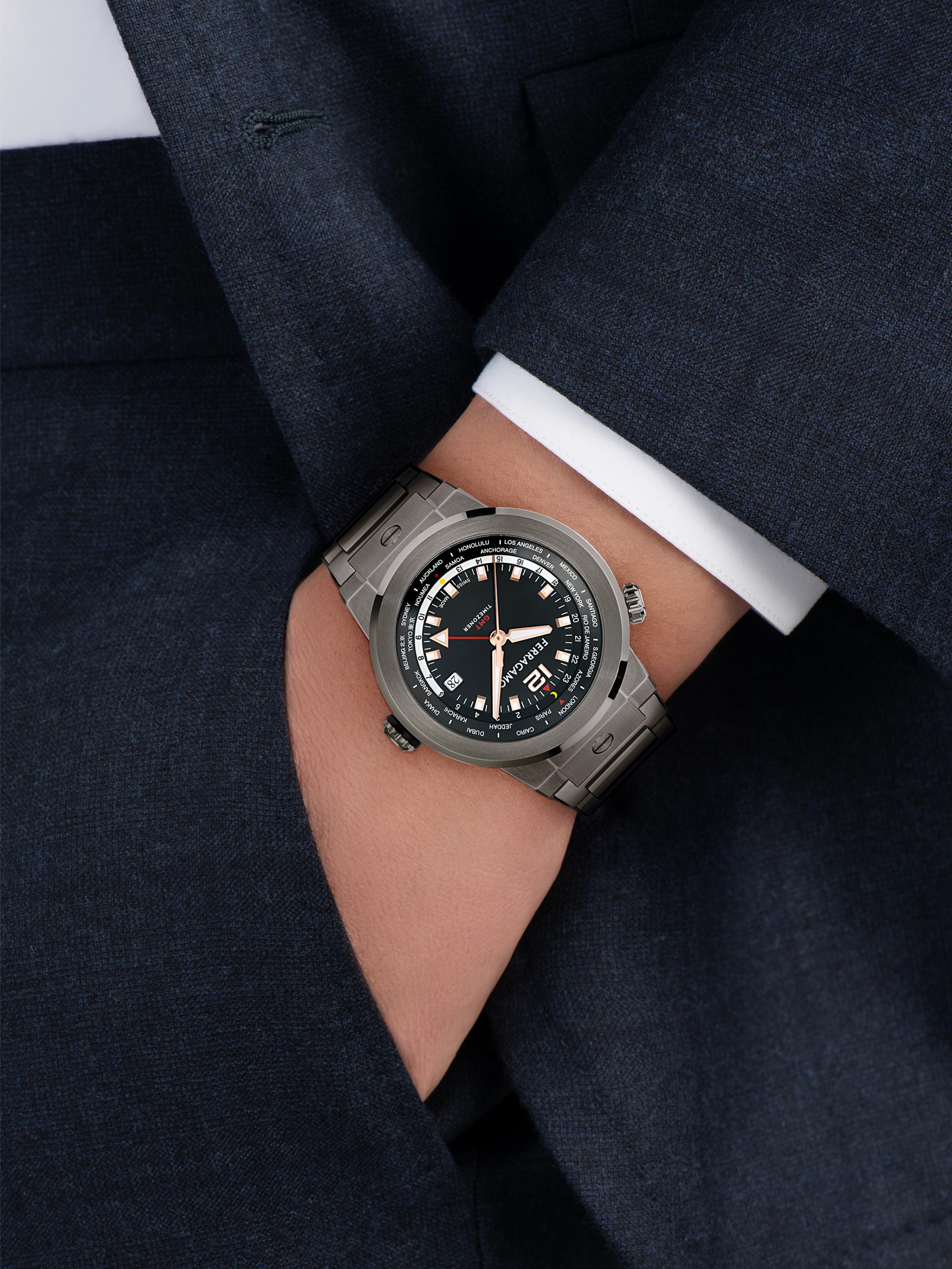 FERRAGAMO F-80 GMT Worldwide Bracelet Watch/43MM | Saks Fifth Avenue