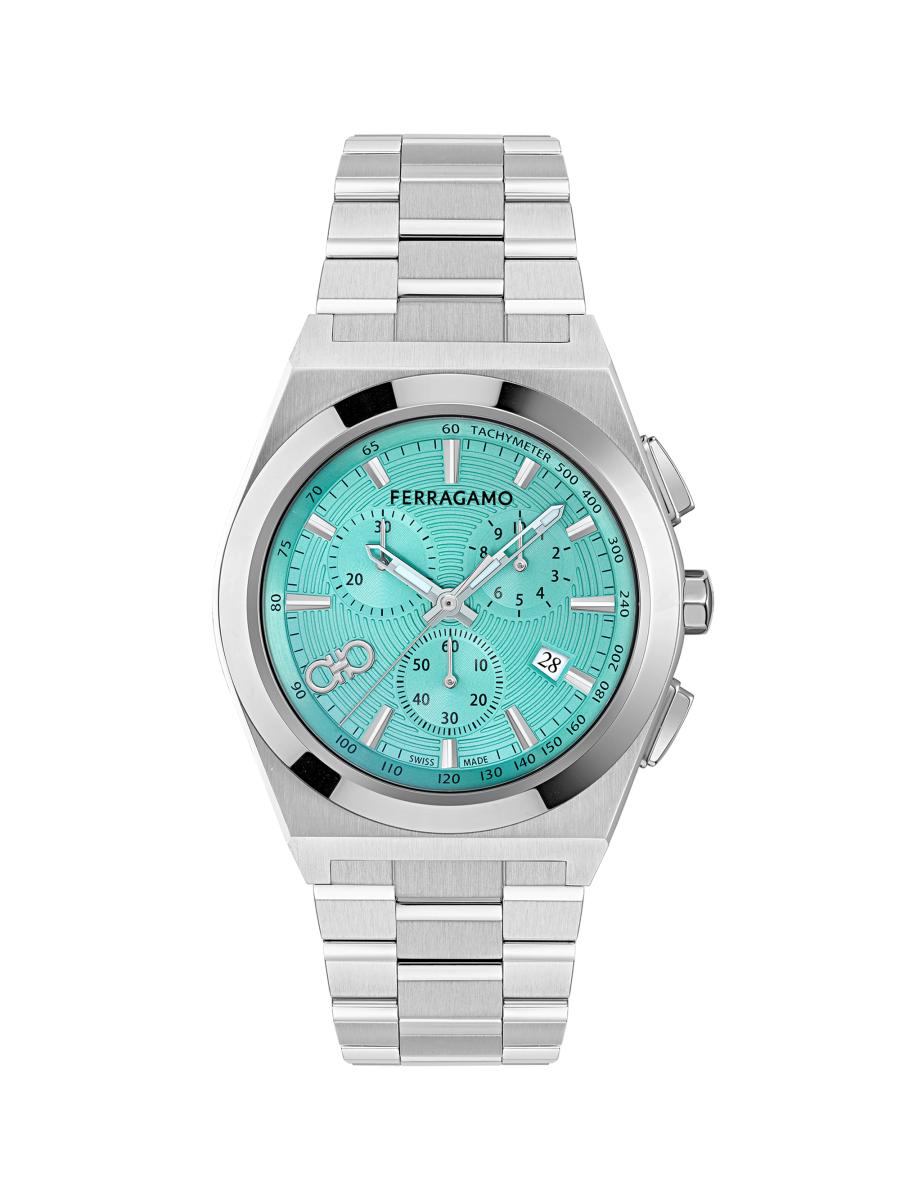 FERRAGAMO Vega Upper East Chrono Stainless Steel Bracelet Watch