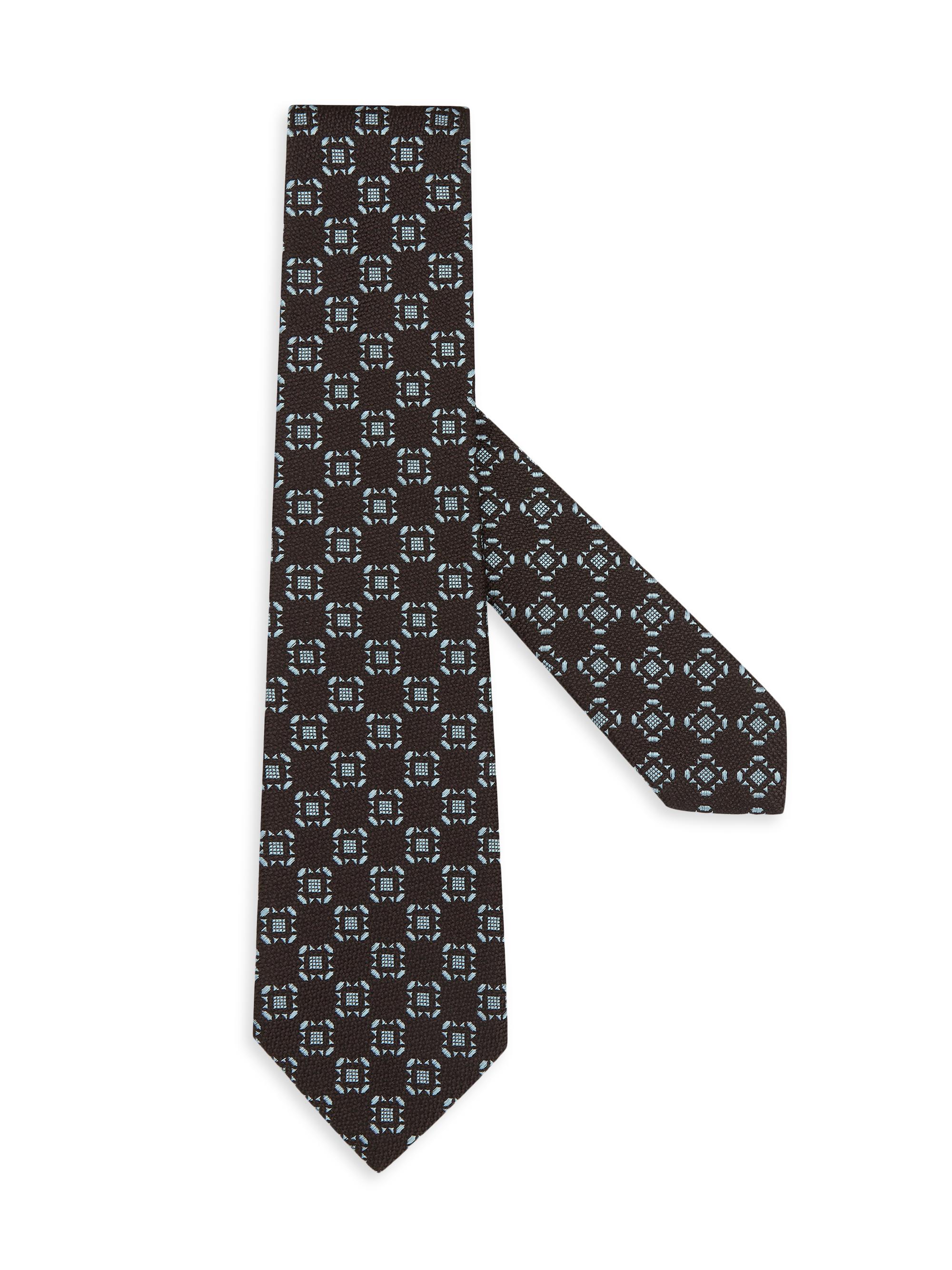 ZEGNA Men's Silk Tie - Dark Brown