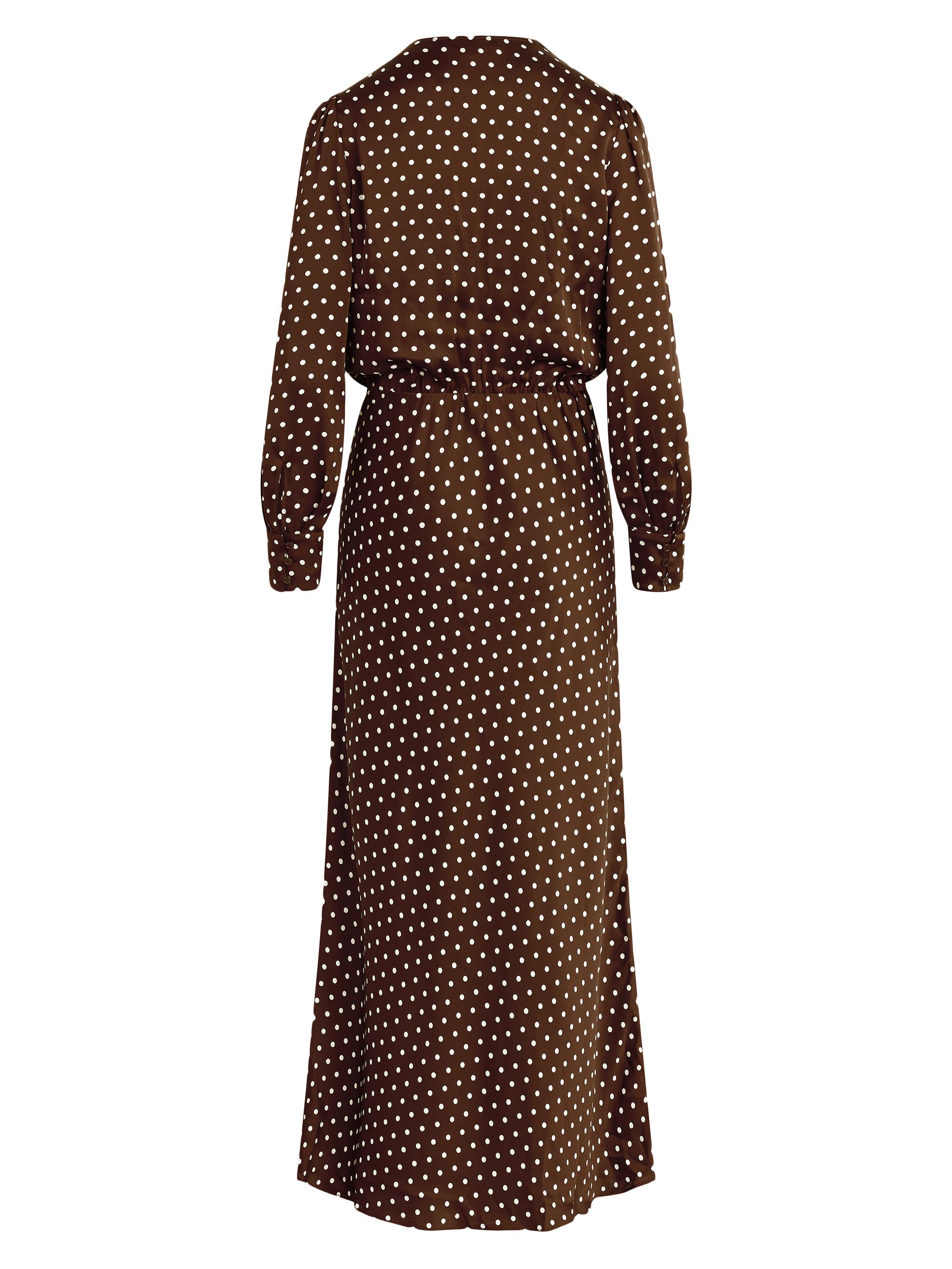 The Nita Polka Dot Pleated Maxi Dress