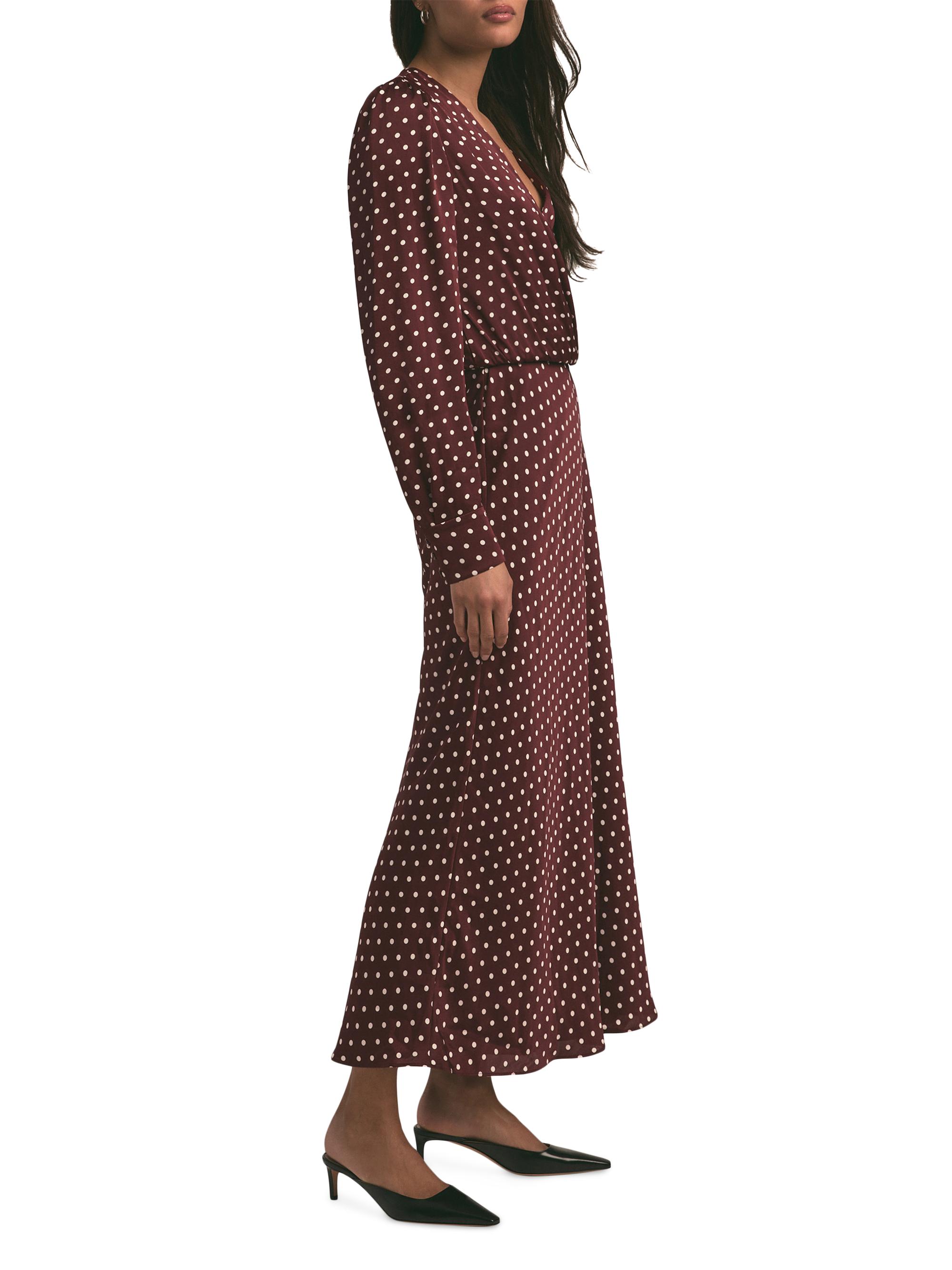 The Nita Polka Dot Pleated Maxi Dress