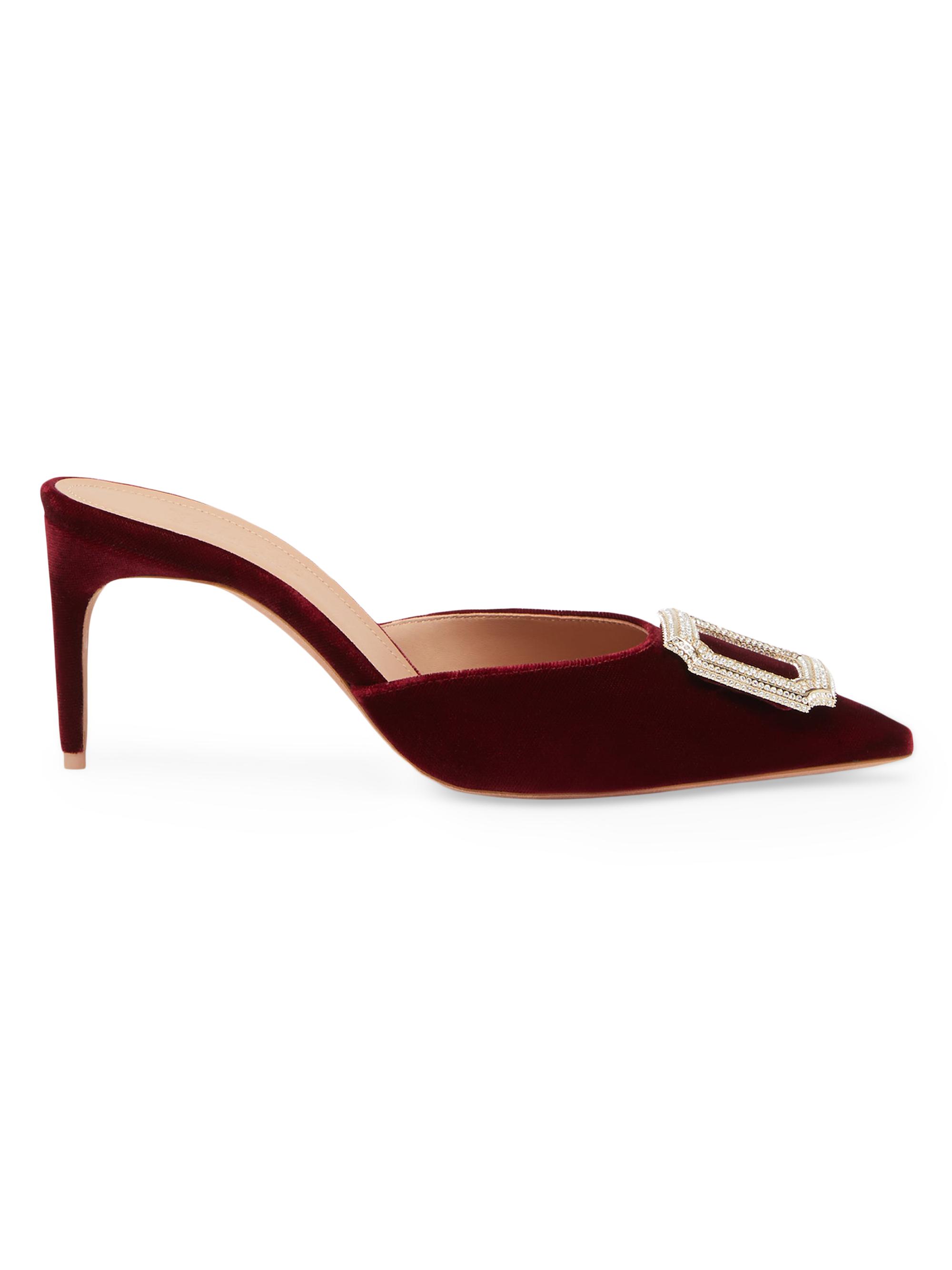 Malone Souliers Women's Mona 70MM Velvet Mules - Rosewood