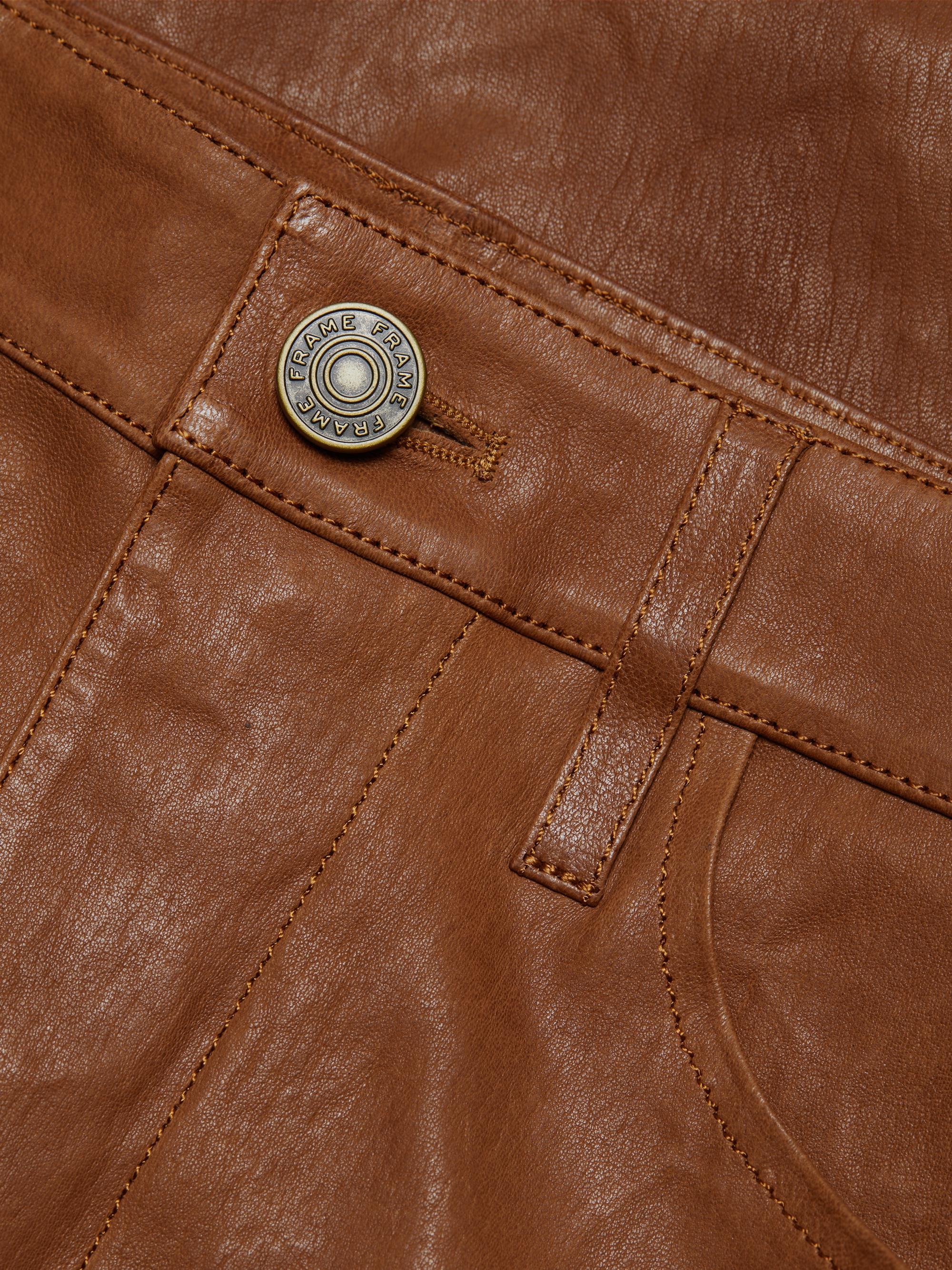 FRAME Le Crop Leather Mini Boot Pants | Saks Fifth Avenue