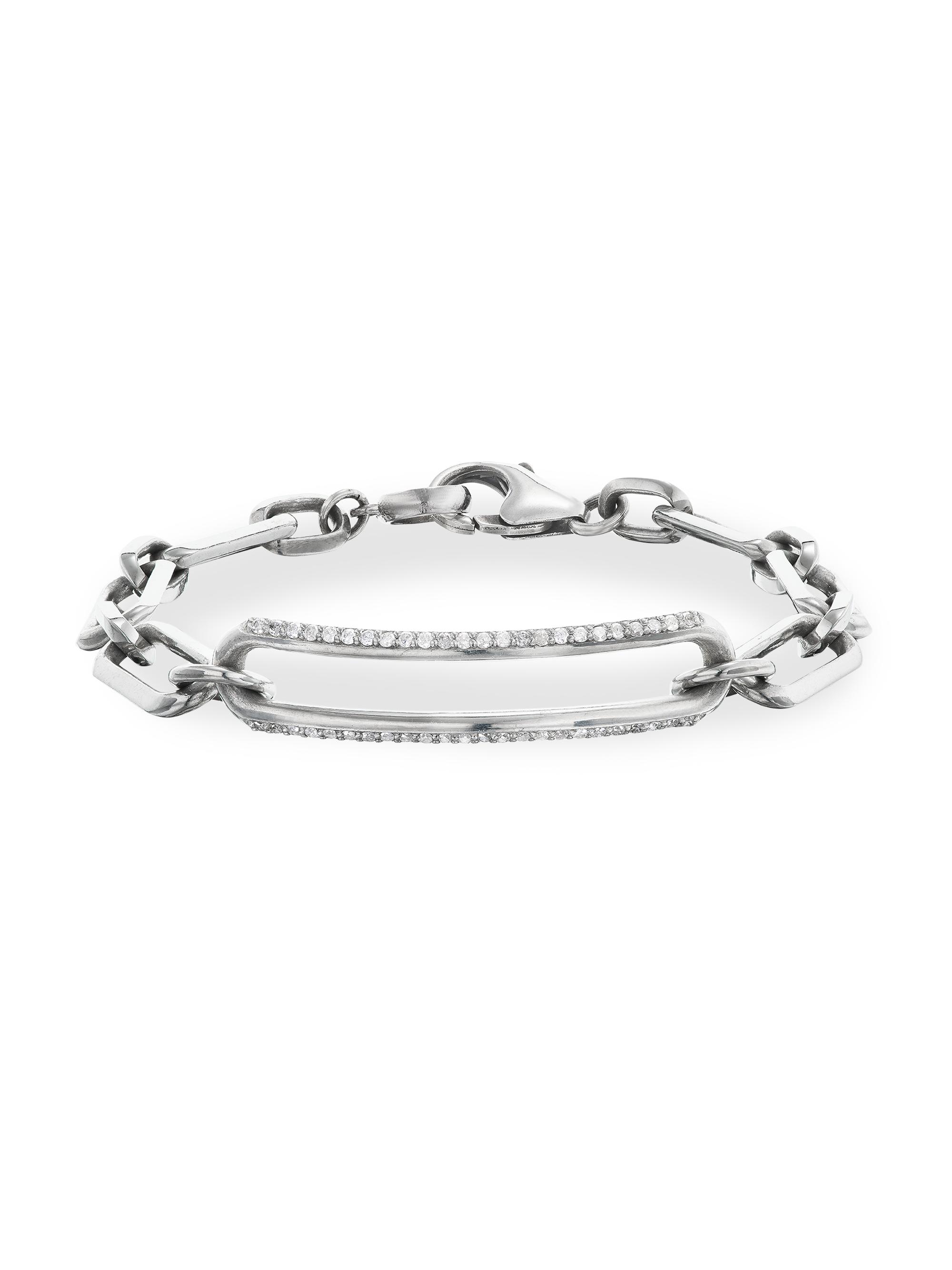 Sheryl Lowe Women's ID Link Sterling Silver & 0.62 TCW Diamond Bracelet - Sterling Silver