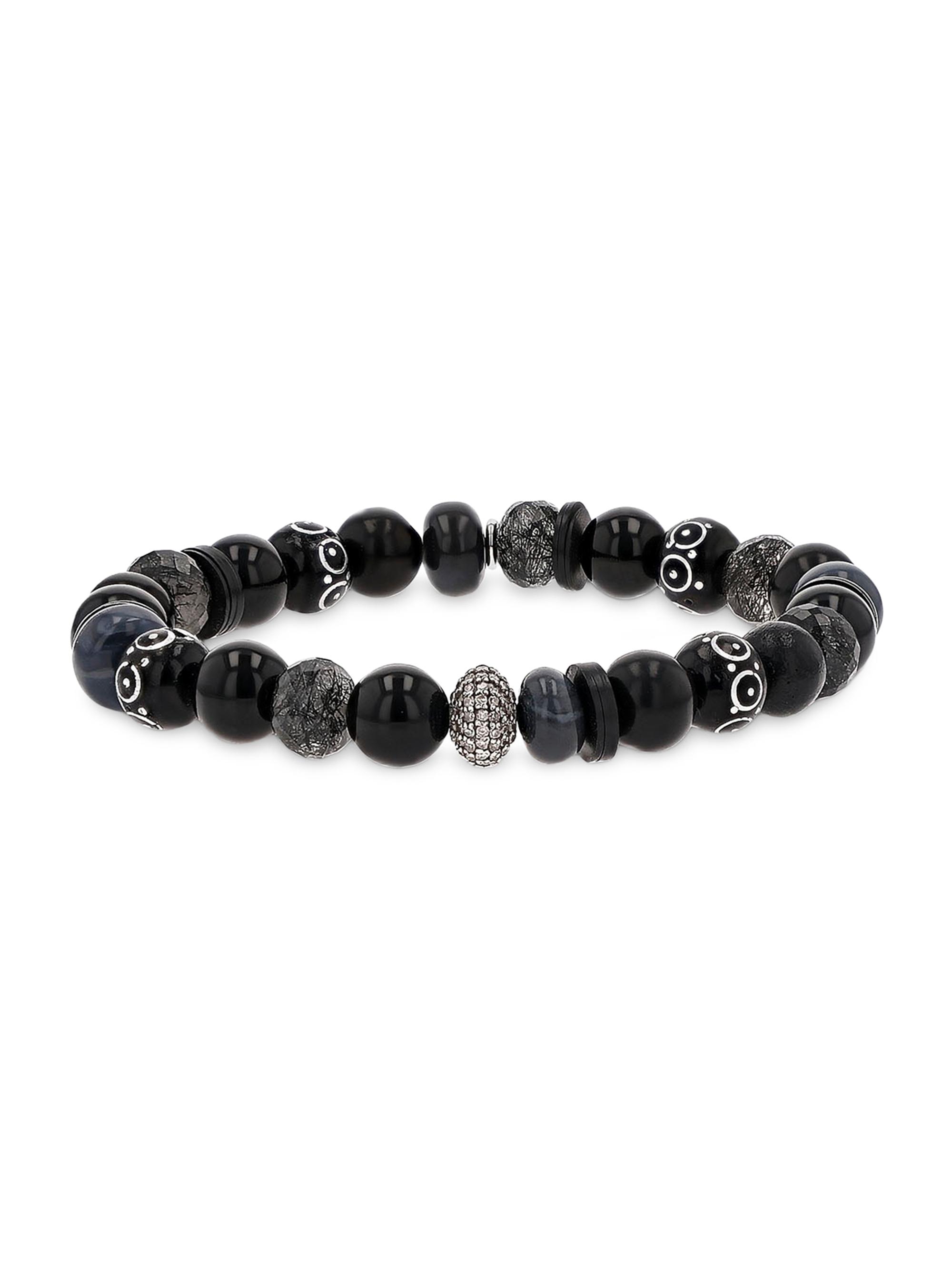 Sheryl Lowe Women's Sterling Silver, 0.53 TCW Diamond & Multi-Stone Beaded Bracelet - Black