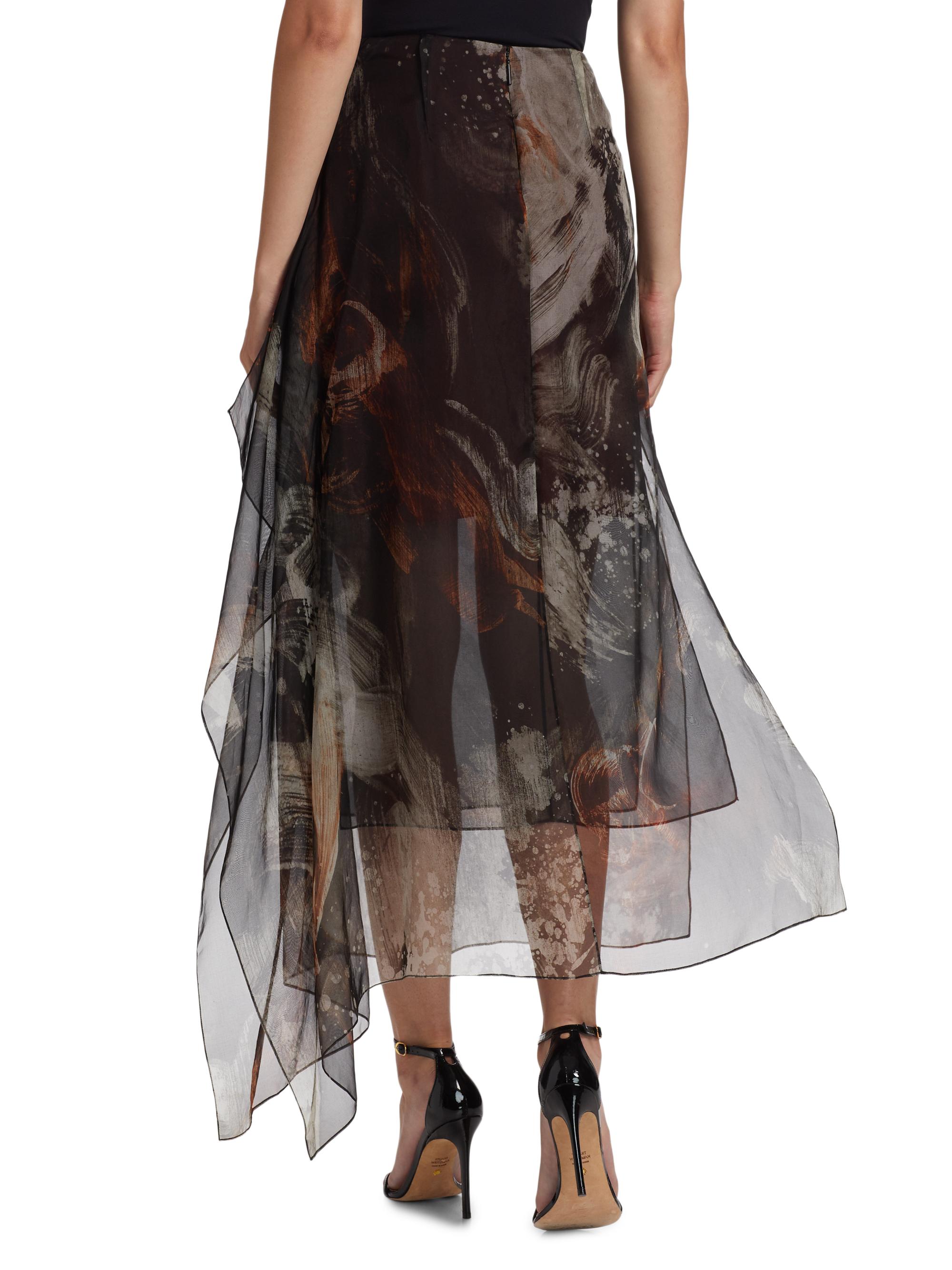 Jason Wu Collection Silk Organza Brushstroke Skirt | Saks Fifth Avenue