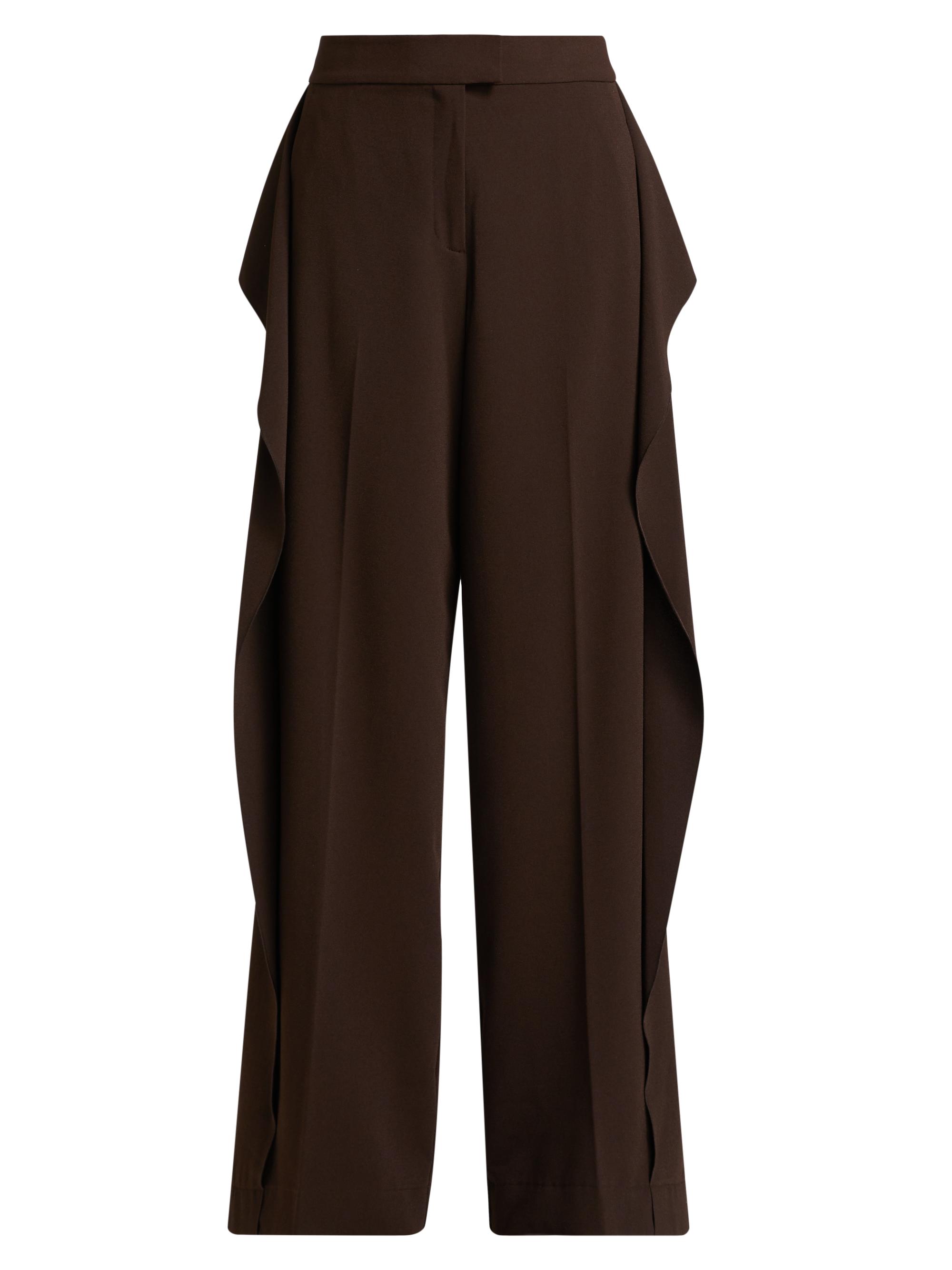 Jason Wu Collection Women's Crêpe Ruffle-Side Mid-Rise Pants - Bark