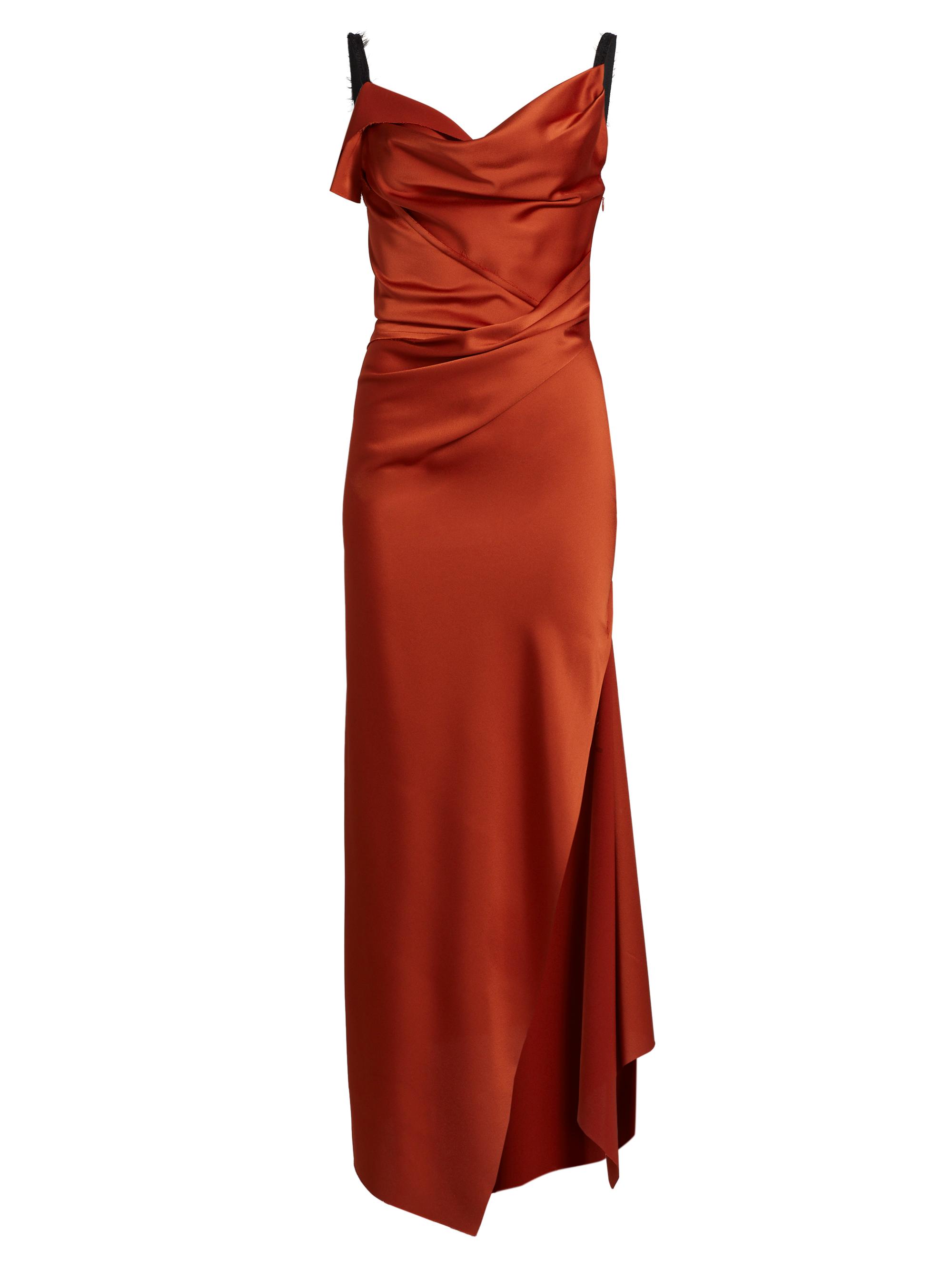 Jason Wu Collection Women's Draped Satin Slip Gown - Rust