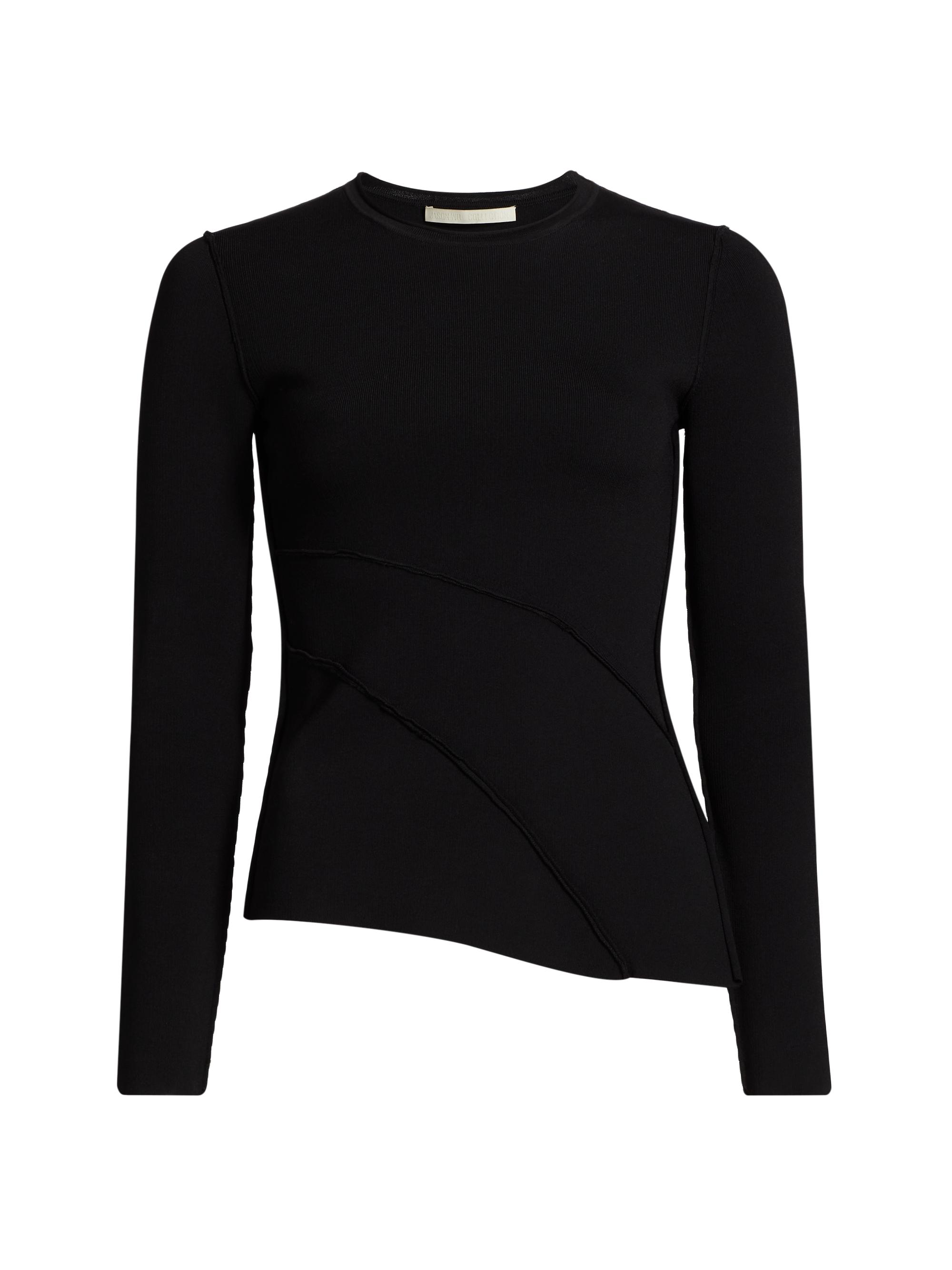 Jason Wu Collection Women's Asymmetric Crewneck Sweater - Black